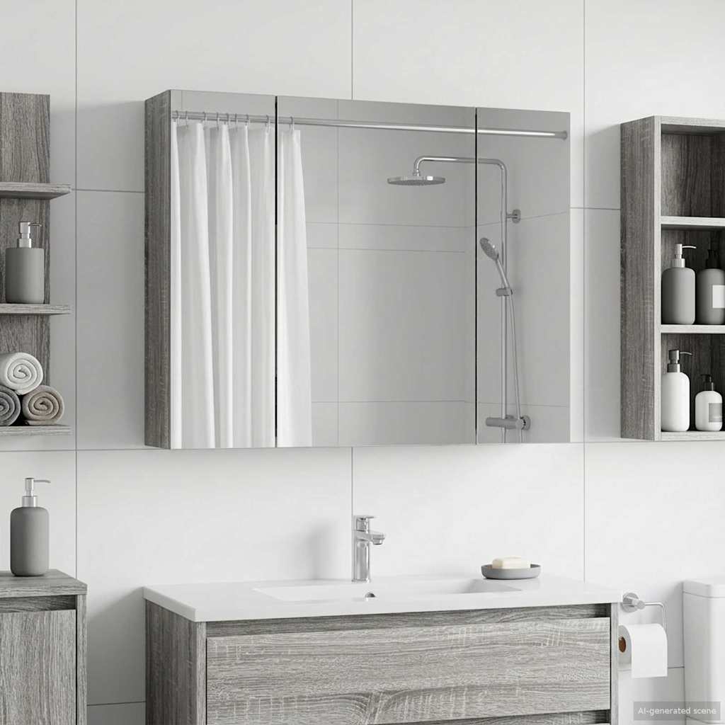 Badkamer spiegelkast Grijs Sonoma 60 x 14,5 x 50 cm is nu te koop bij PeponiXL, paradijselijk wonen!