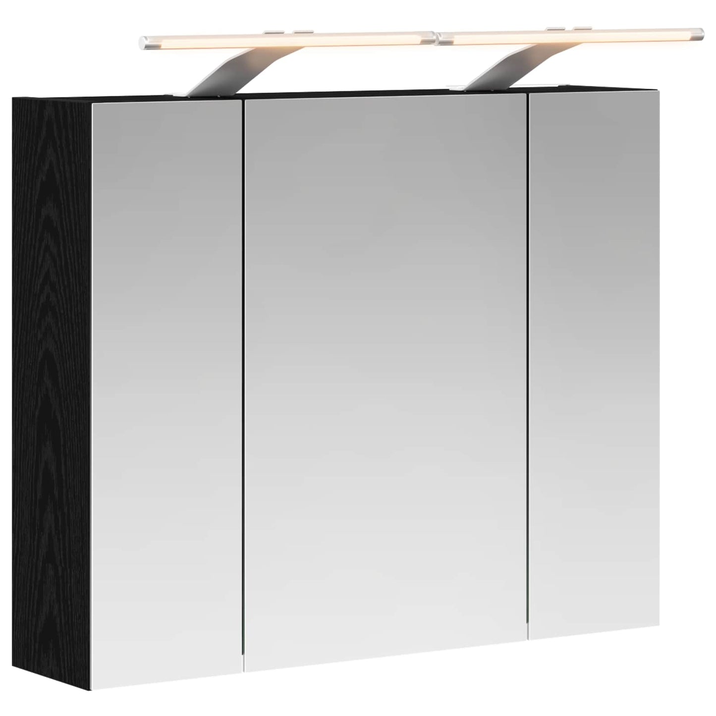 Badkamer spiegelkast Zwart Eiken 60 x 14,5 x 50 cm Bewerkt hout is nu te koop bij PeponiXL, paradijselijk wonen!