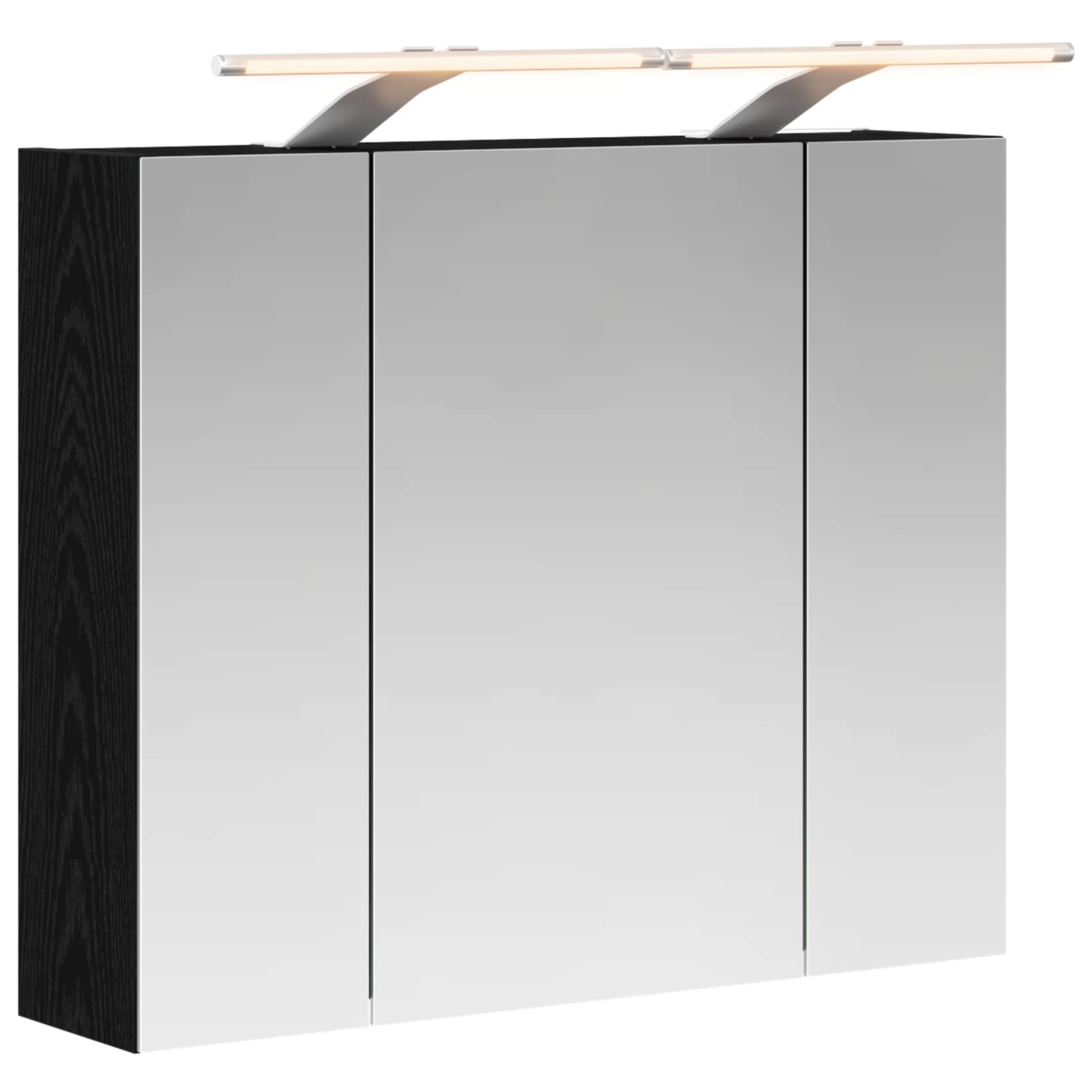Badkamer spiegelkast Zwart Eiken 60 x 14,5 x 50 cm Bewerkt hout is nu te koop bij PeponiXL, paradijselijk wonen!