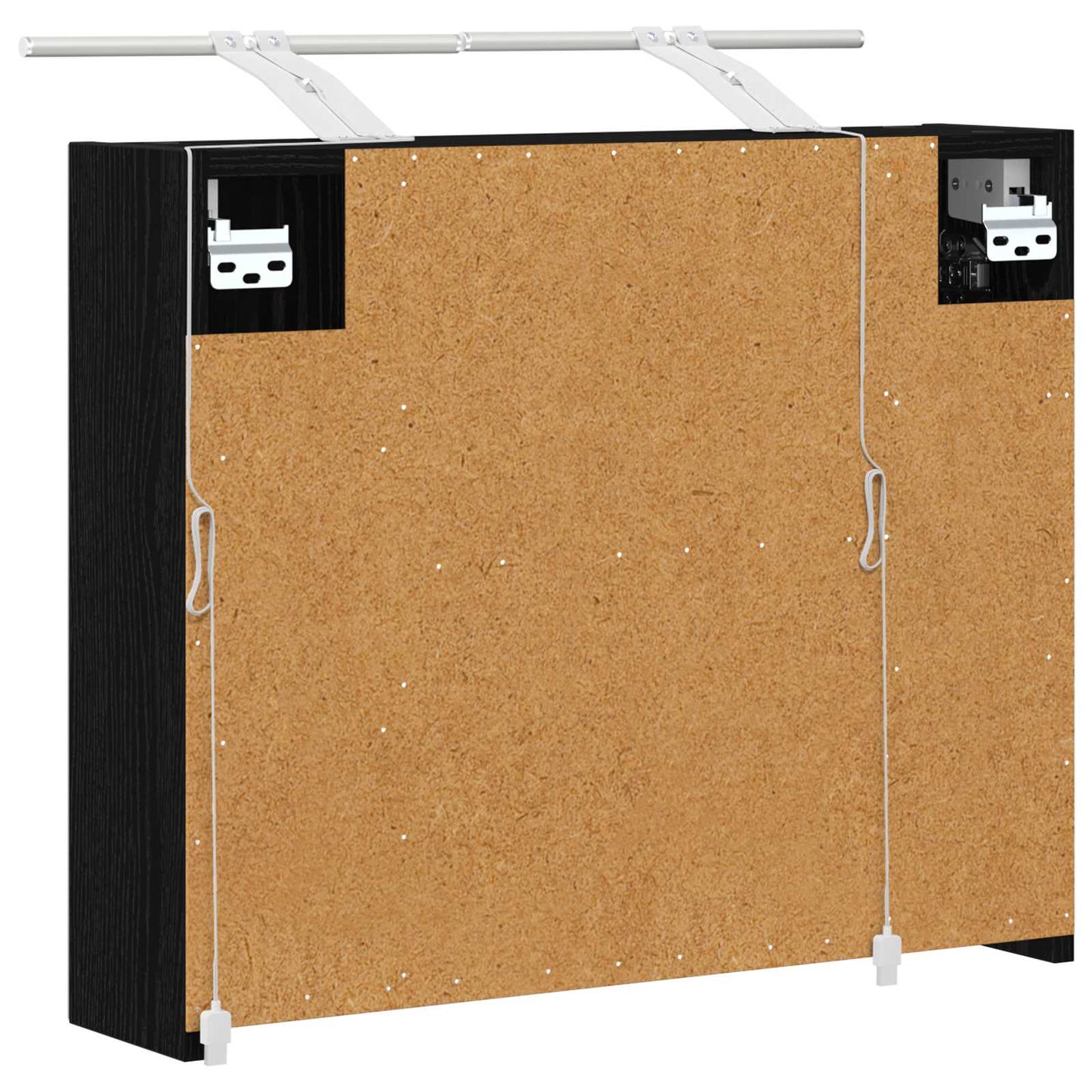 Badkamer spiegelkast Zwart Eiken 60 x 14,5 x 50 cm Bewerkt hout is nu te koop bij PeponiXL, paradijselijk wonen!
