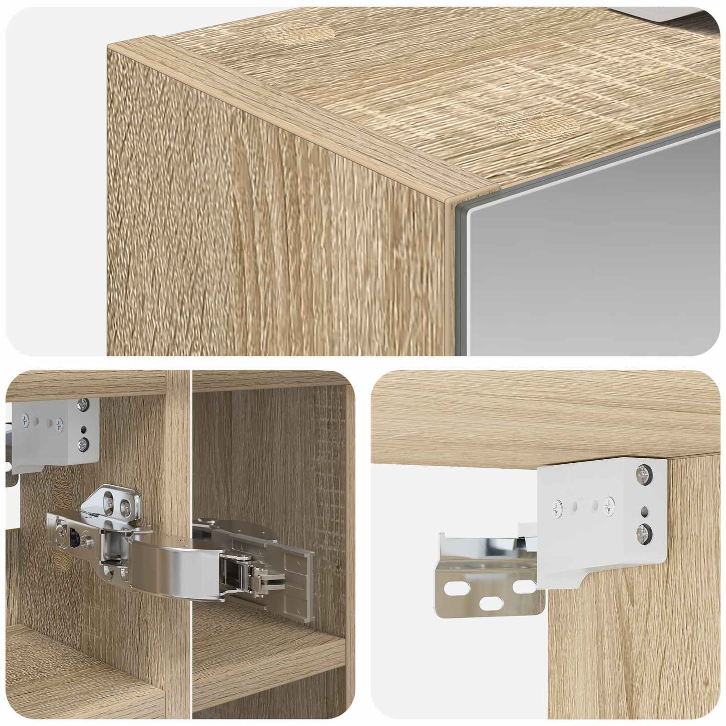 Badkamer spiegelkast Sonoma Eiken 60 x 14,5 x 50 cm is nu te koop bij PeponiXL, paradijselijk wonen!
