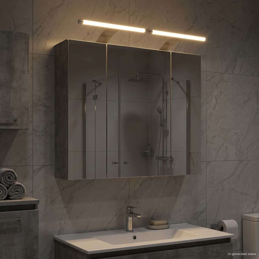 Badkamer spiegelkast Beton Grijs 60 x 14,5 x 50 cm Bewerkt hout is nu te koop bij PeponiXL, paradijselijk wonen!