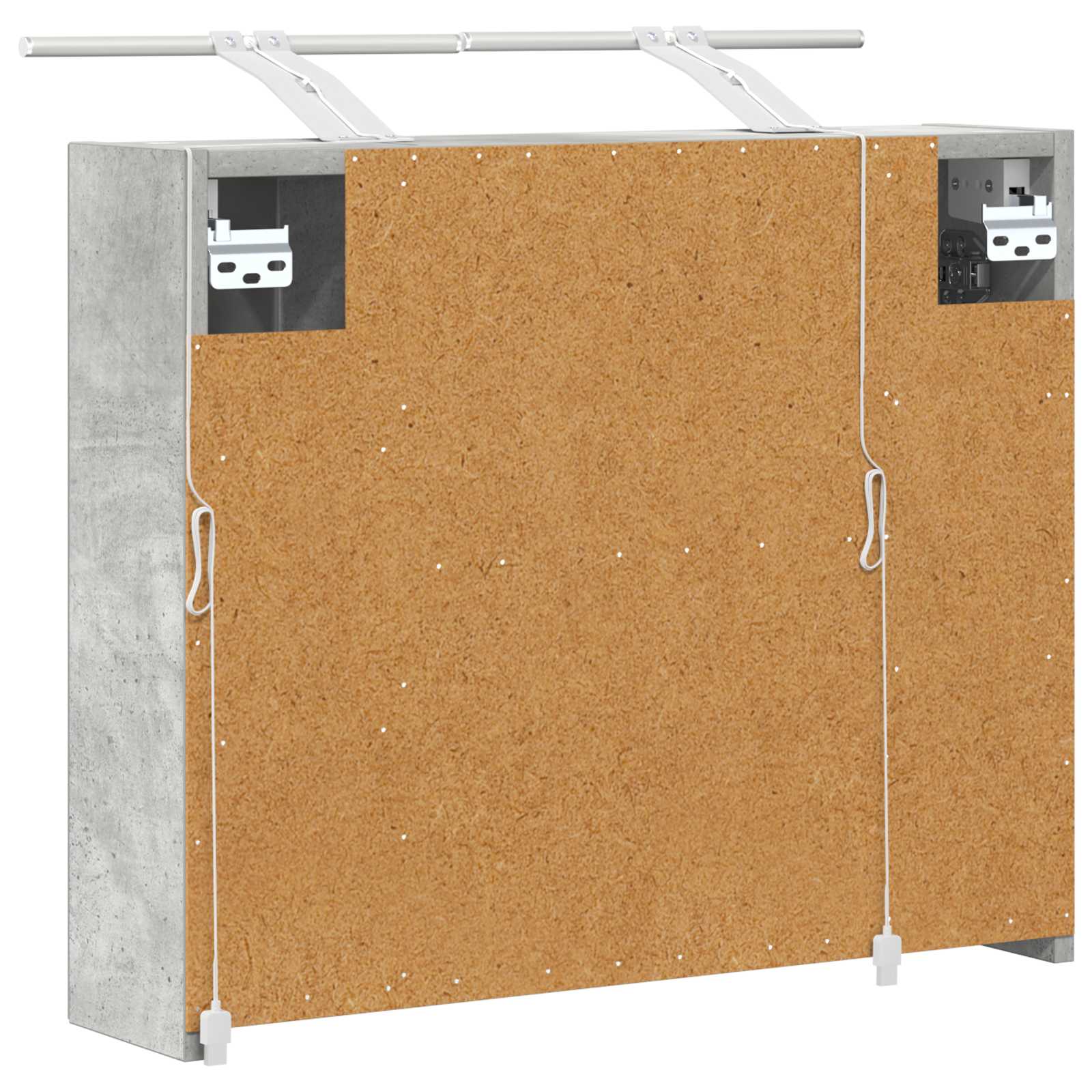 Badkamer spiegelkast Beton Grijs 60 x 14,5 x 50 cm Bewerkt hout is nu te koop bij PeponiXL, paradijselijk wonen!