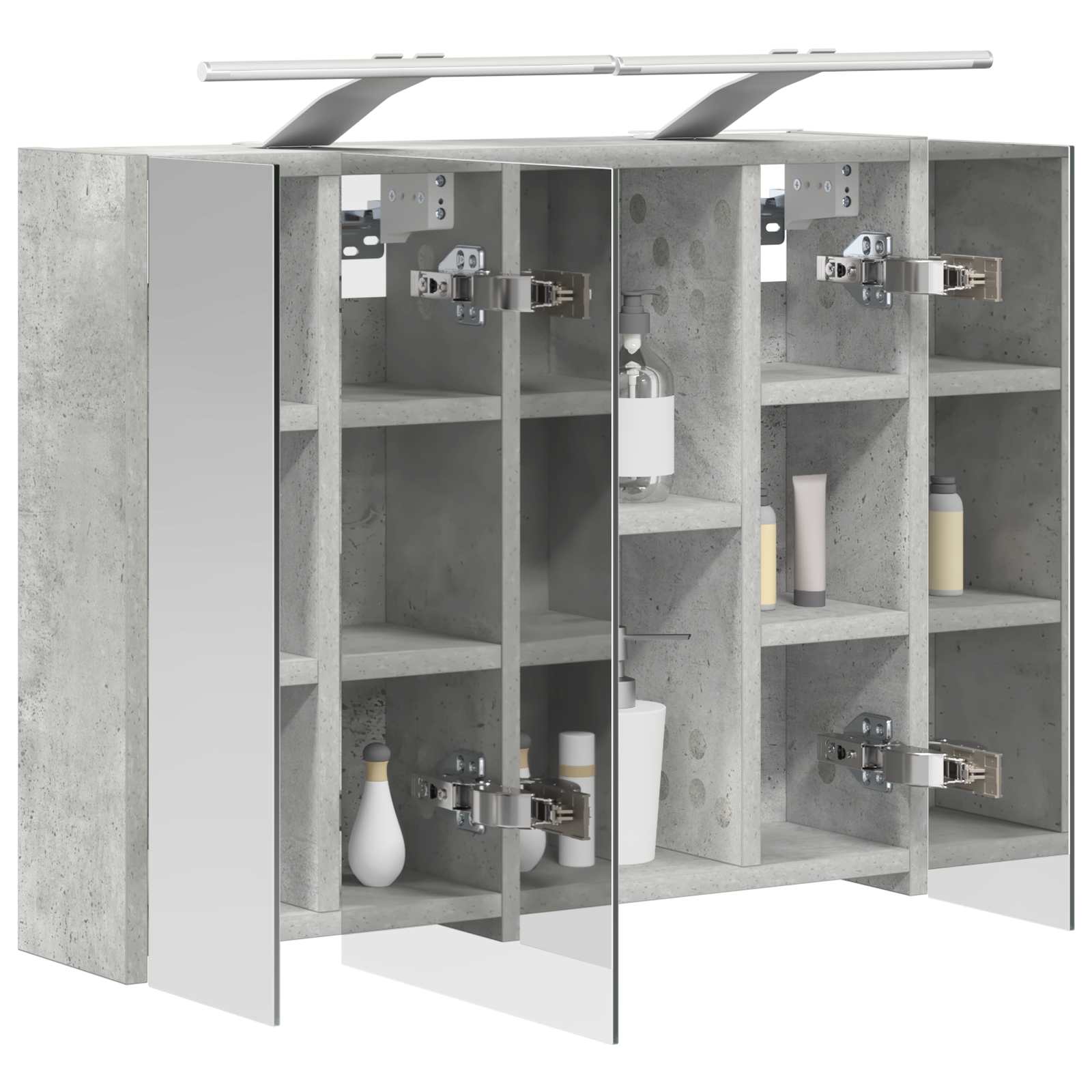 Badkamer spiegelkast Beton Grijs 60 x 14,5 x 50 cm Bewerkt hout is nu te koop bij PeponiXL, paradijselijk wonen!