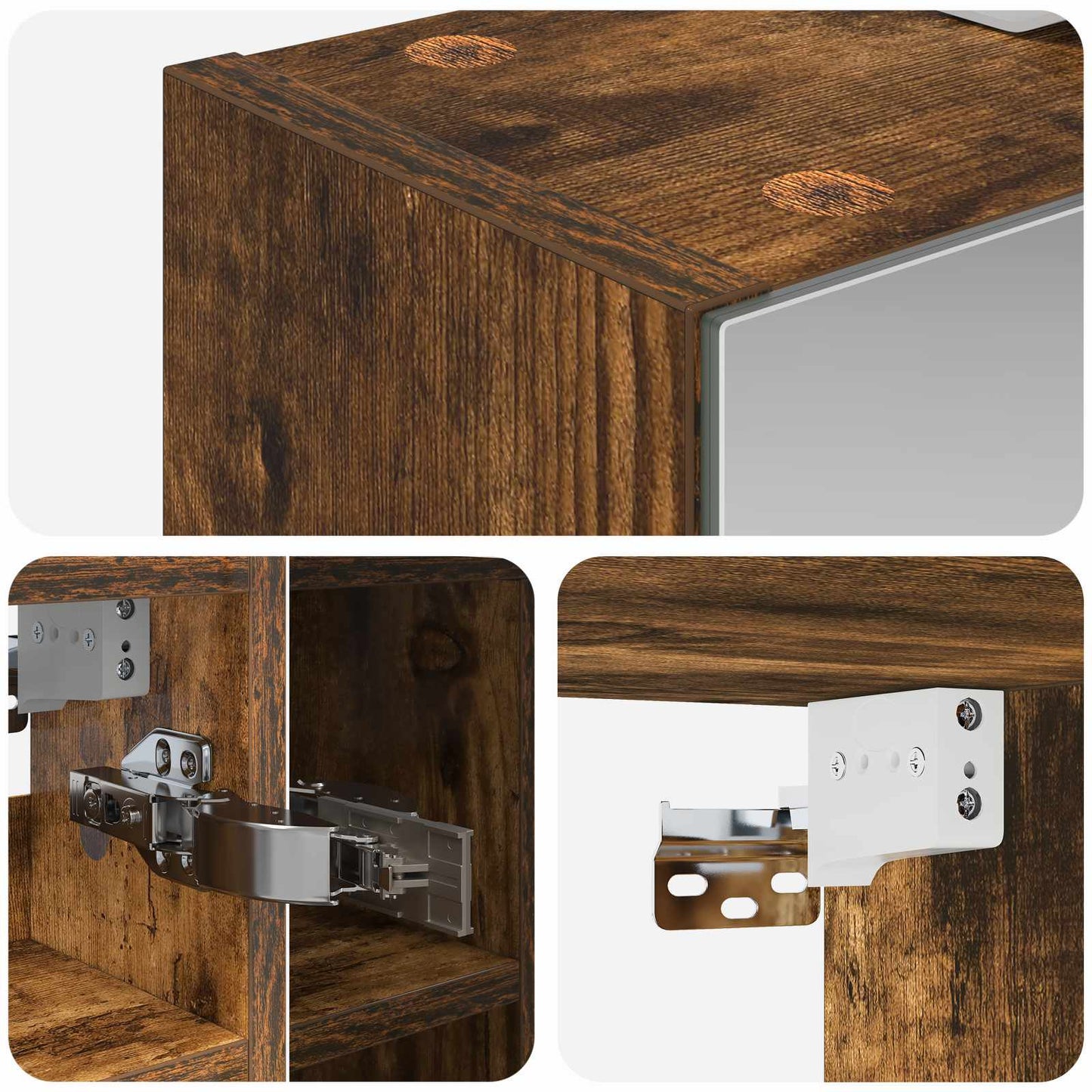 Badkamer spiegelkast Gerookt eiken 60 x 14,5 x 50 cm is nu te koop bij PeponiXL, paradijselijk wonen!