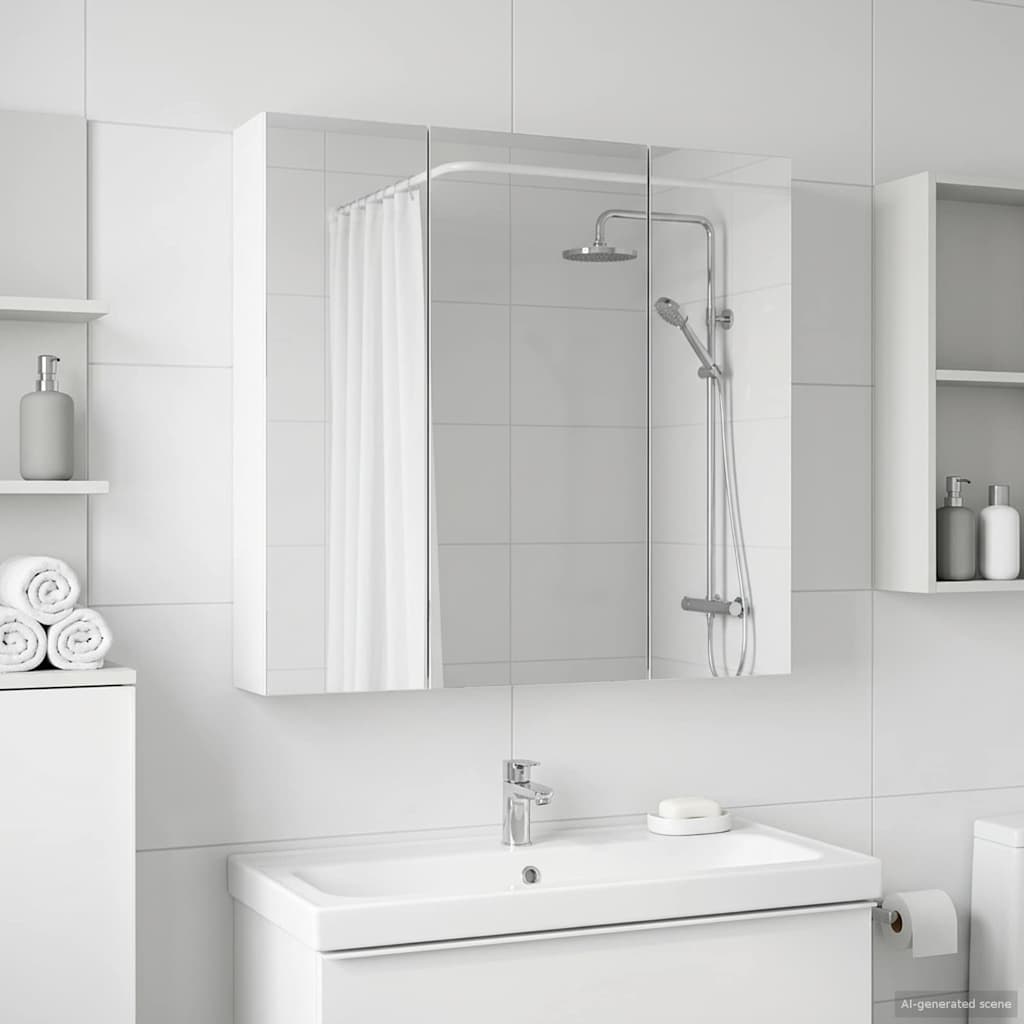 Badkamer spiegelkast voor Wit 70 x 14,5 x 70 cm Bewerkt hout is nu te koop bij PeponiXL, paradijselijk wonen!