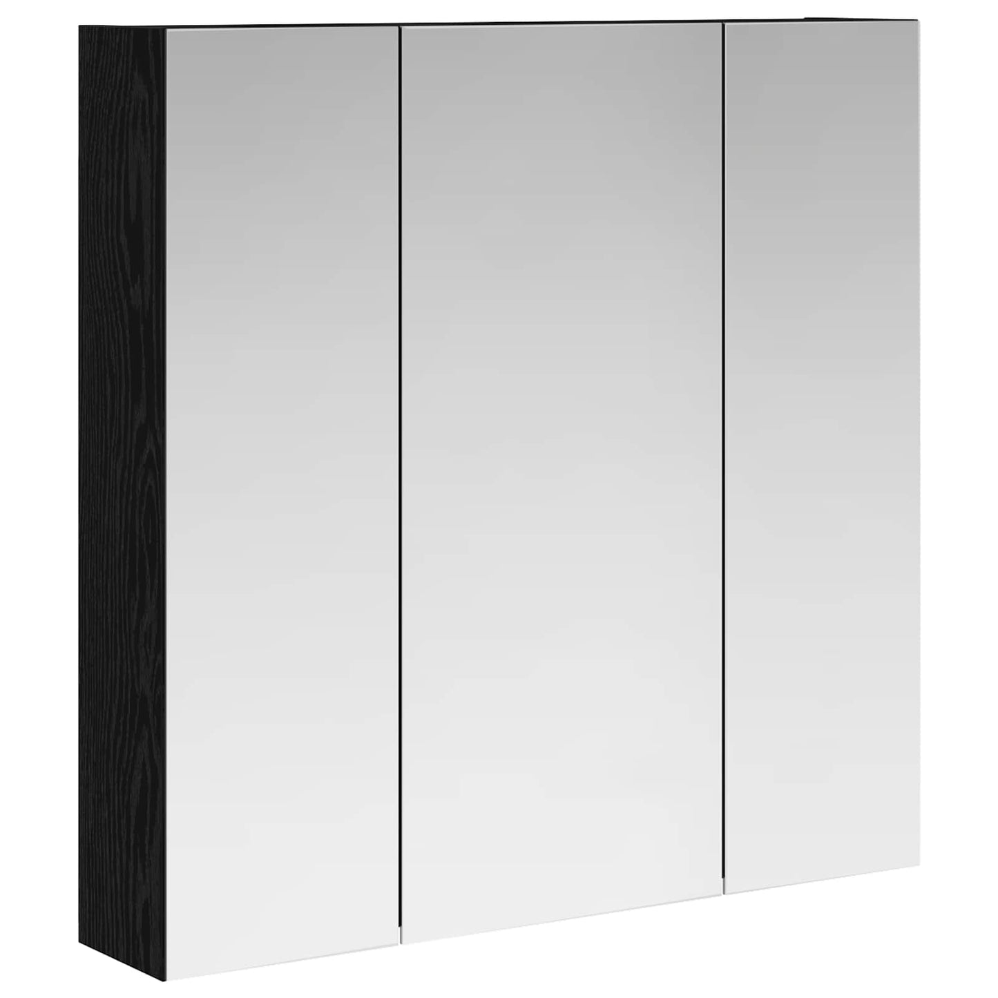 Badkamer spiegelkast Zwart Eiken 70 x 14,5 x 70 cm Bewerkt hout is nu te koop bij PeponiXL, paradijselijk wonen!