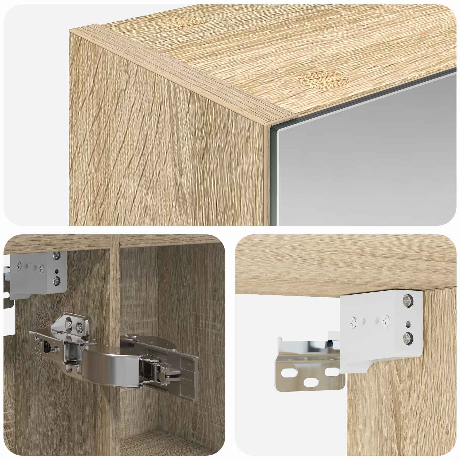 Badkamer spiegelkast Sonoma Eiken 70 x 14,5 x 70 cm is nu te koop bij PeponiXL, paradijselijk wonen!