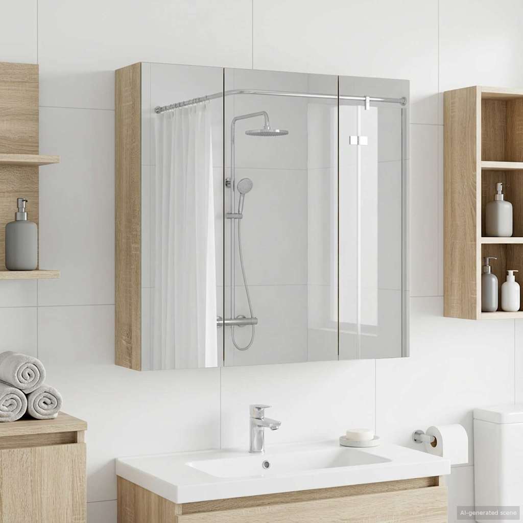 Badkamer spiegelkast Sonoma Eiken 70 x 14,5 x 70 cm is nu te koop bij PeponiXL, paradijselijk wonen!