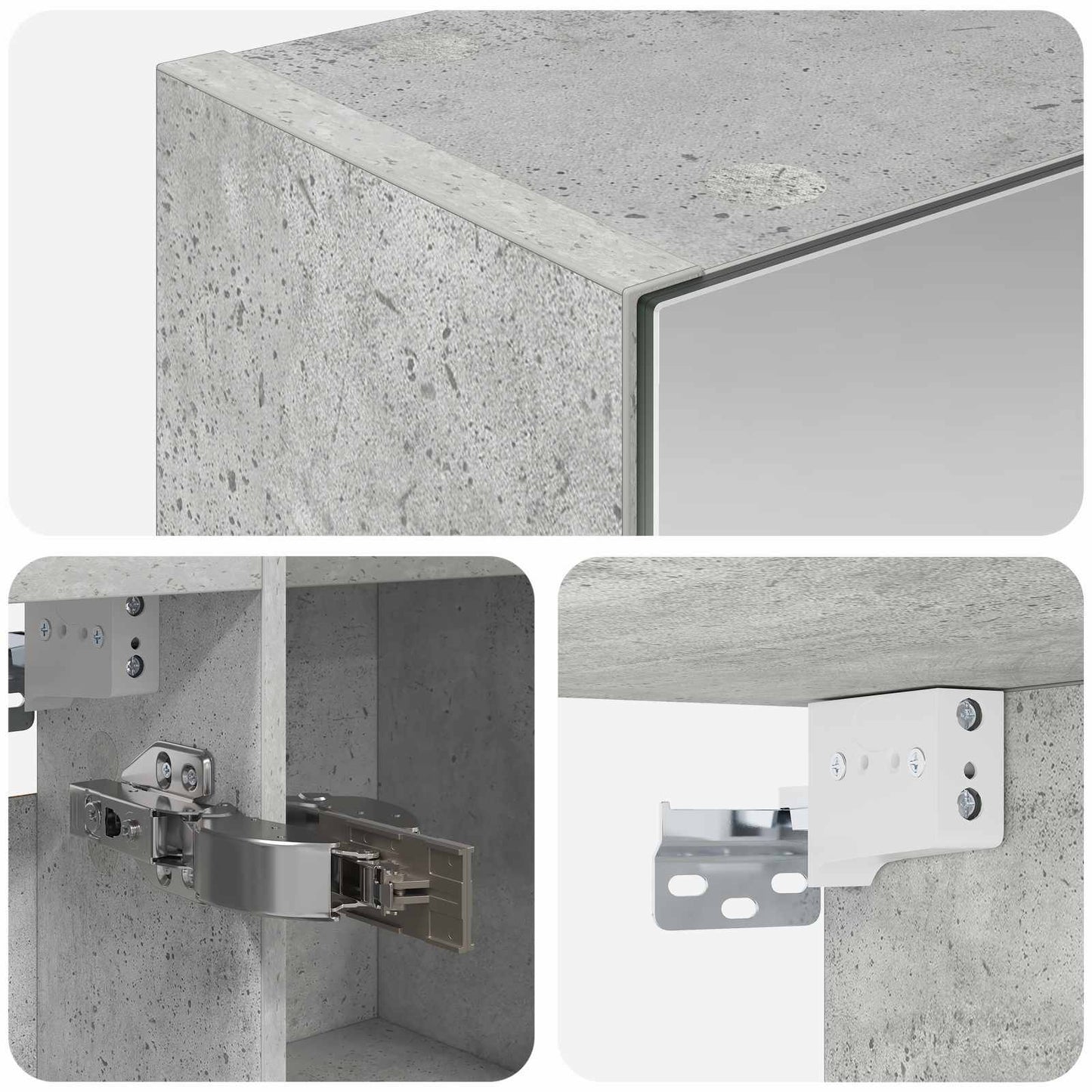 Badkamer spiegelkast Beton Grijs 70 x 14,5 x 70 cm Bewerkt hout is nu te koop bij PeponiXL, paradijselijk wonen!