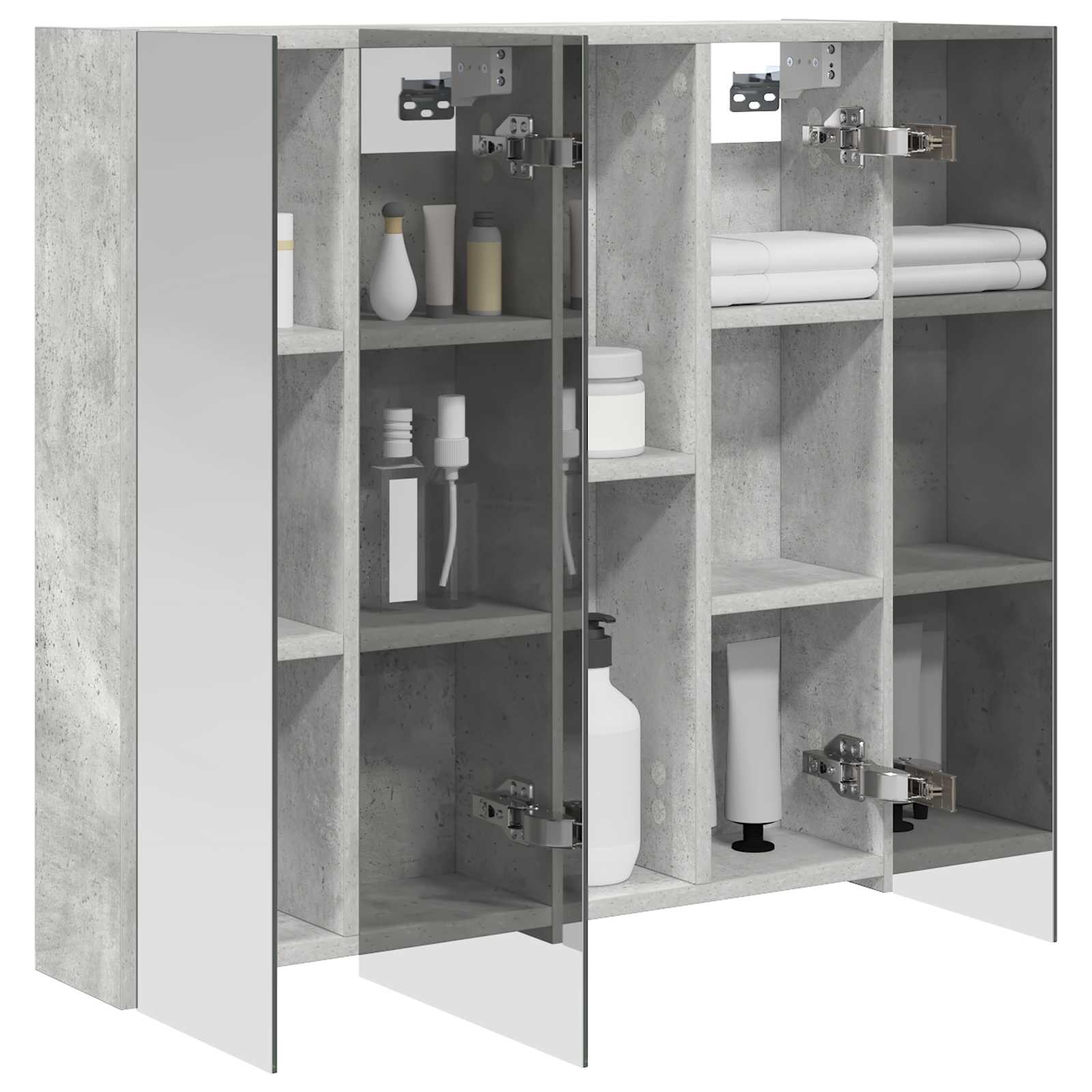 Badkamer spiegelkast Beton Grijs 70 x 14,5 x 70 cm Bewerkt hout is nu te koop bij PeponiXL, paradijselijk wonen!