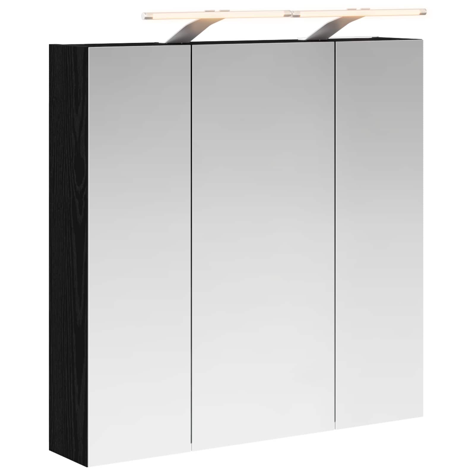 Badkamer spiegelkast Zwart Eiken 70 x 14,5 x 70 cm Bewerkt hout is nu te koop bij PeponiXL, paradijselijk wonen!