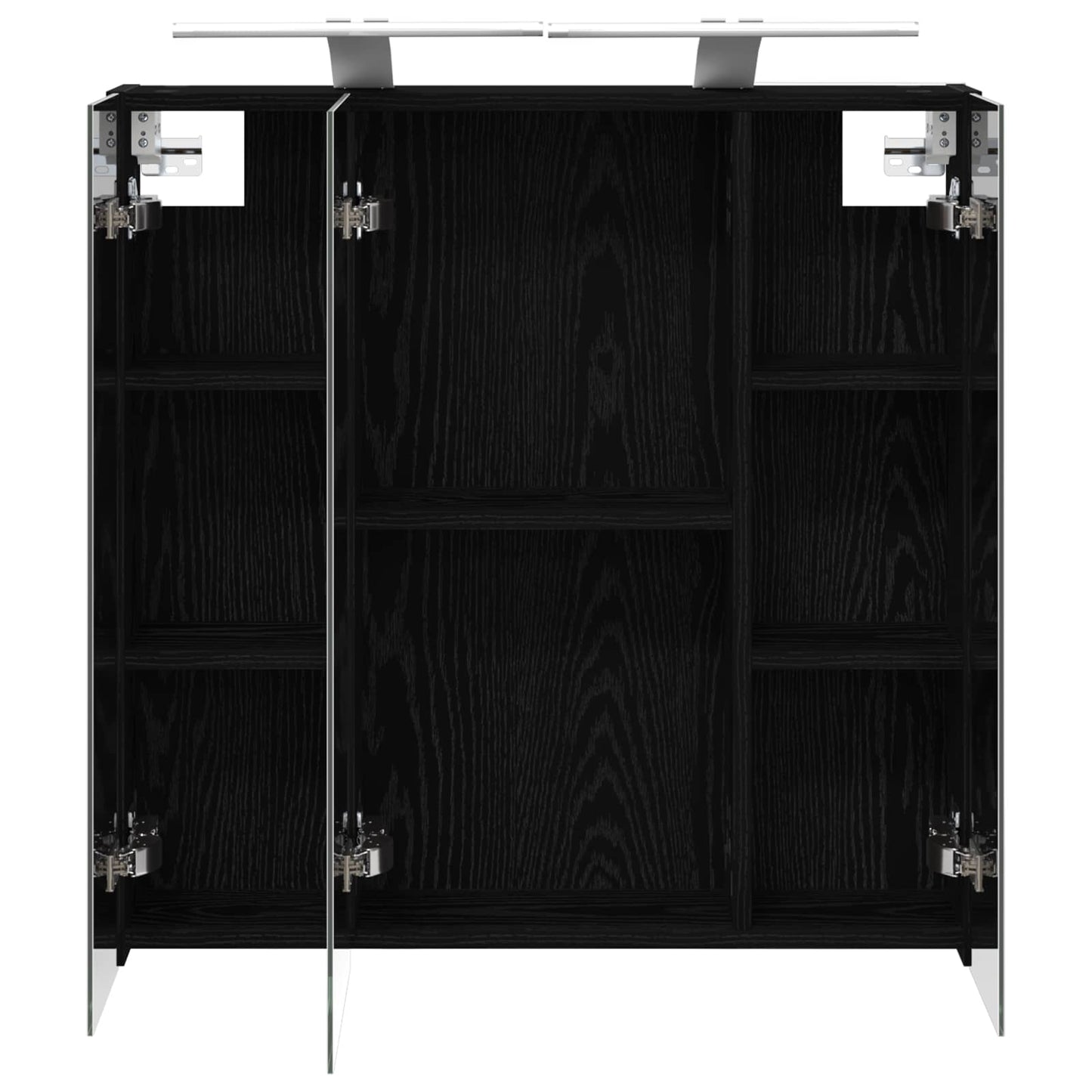 Badkamer spiegelkast Zwart Eiken 70 x 14,5 x 70 cm Bewerkt hout is nu te koop bij PeponiXL, paradijselijk wonen!
