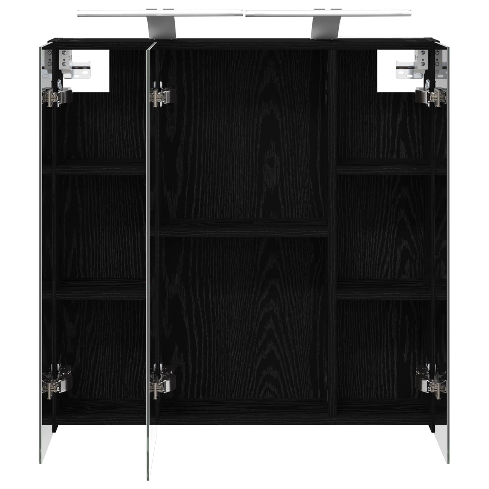 Badkamer spiegelkast Zwart Eiken 70 x 14,5 x 70 cm Bewerkt hout is nu te koop bij PeponiXL, paradijselijk wonen!
