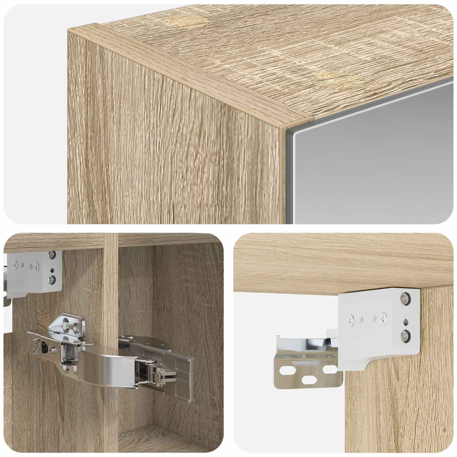 Badkamer spiegelkast Sonoma Eiken 70 x 14,5 x 70 cm is nu te koop bij PeponiXL, paradijselijk wonen!