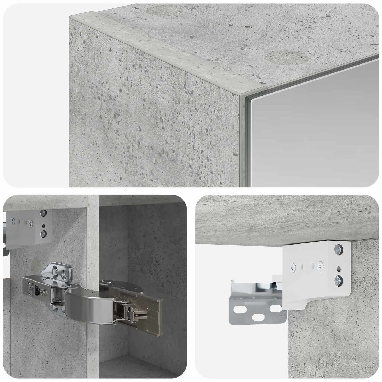 Badkamer spiegelkast Beton Grijs 70 x 14,5 x 70 cm Bewerkt hout is nu te koop bij PeponiXL, paradijselijk wonen!