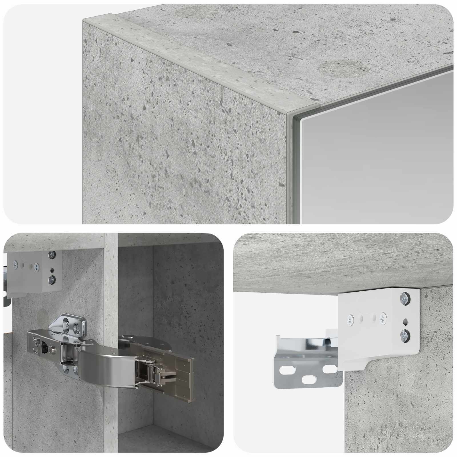 Badkamer spiegelkast Beton Grijs 70 x 14,5 x 70 cm Bewerkt hout is nu te koop bij PeponiXL, paradijselijk wonen!