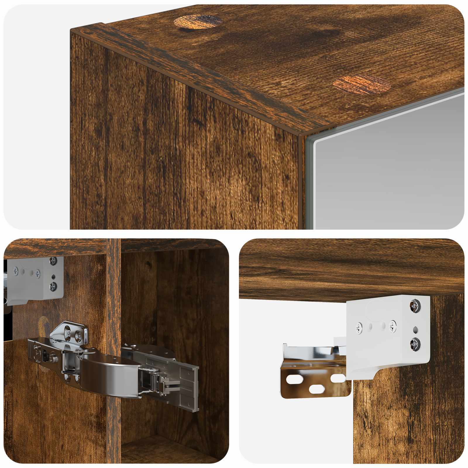 Badkamer spiegelkast Gerookt eiken 70 x 14,5 x 70 cm is nu te koop bij PeponiXL, paradijselijk wonen!