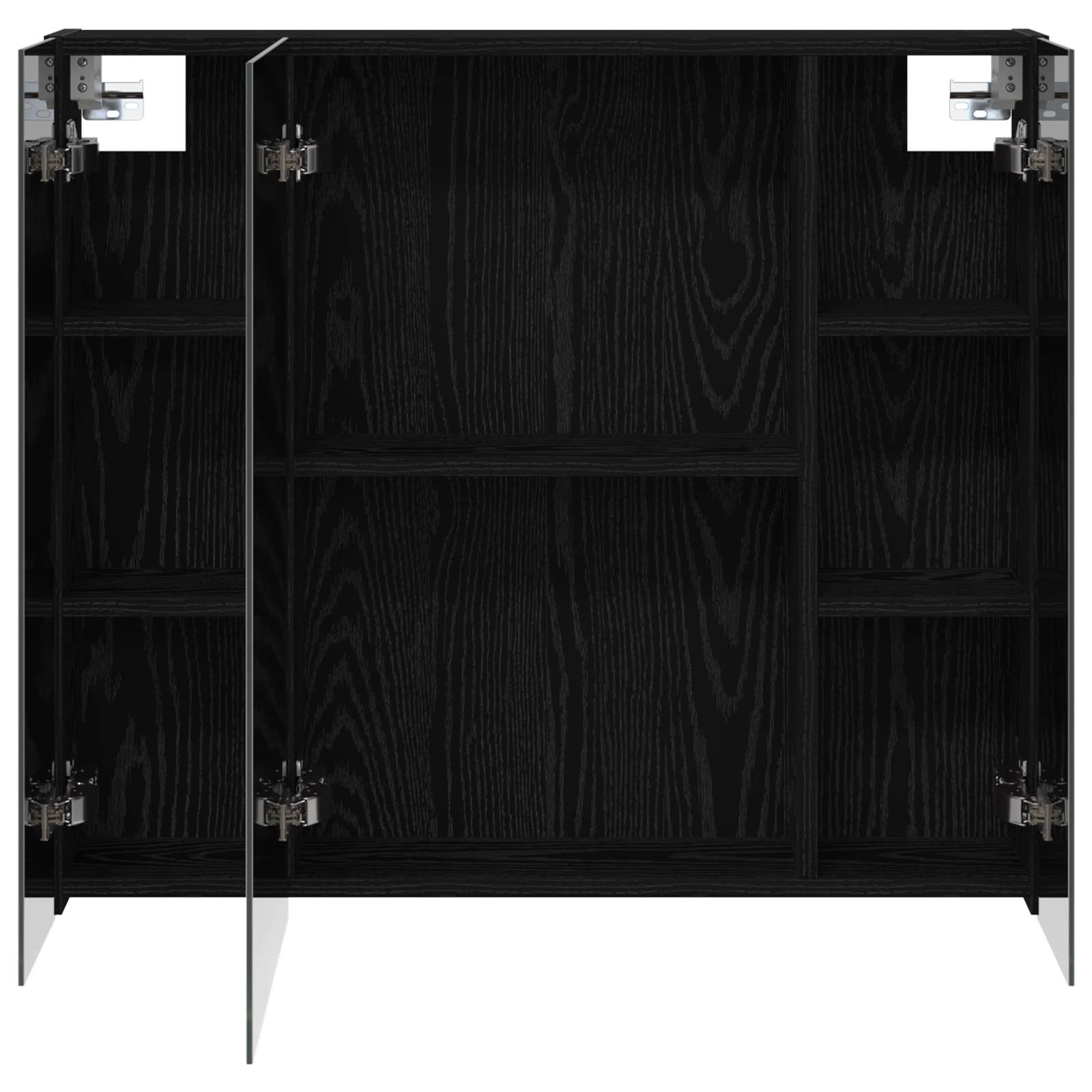Badkamer spiegelkast Zwart Eiken 80 x 14.5 x 70 cm Bewerkt hout is nu te koop bij PeponiXL, paradijselijk wonen!