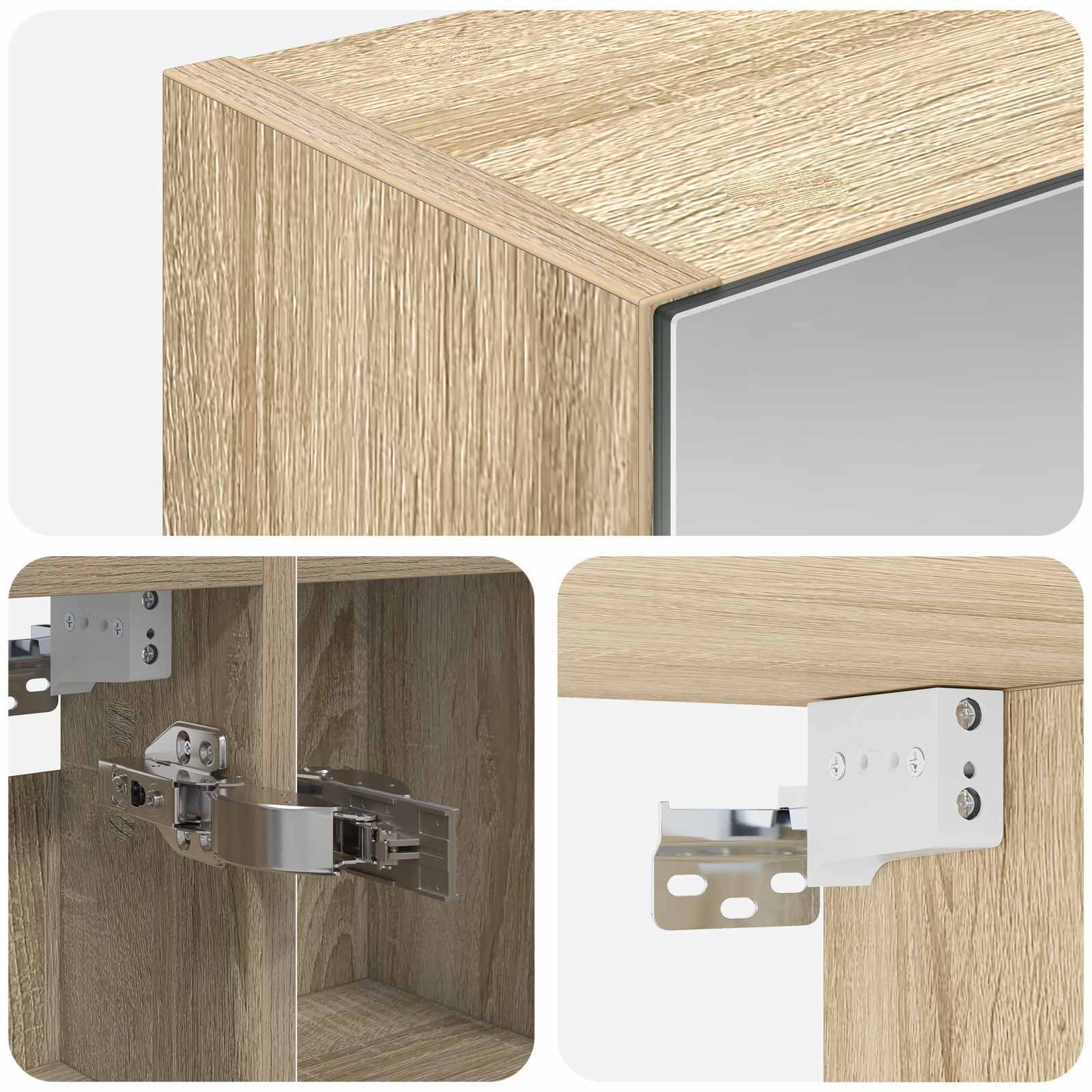 Badkamer spiegelkast met plank Sonoma Eiken 80 x 14.5 x 70 cm is nu te koop bij PeponiXL, paradijselijk wonen!