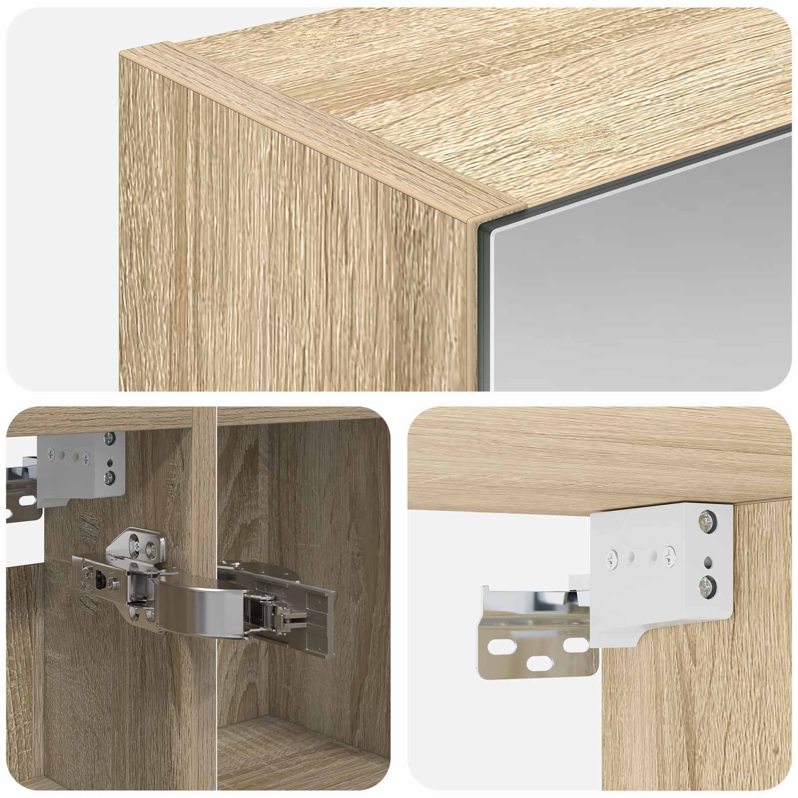 Badkamer spiegelkast met plank Sonoma Eiken 80 x 14.5 x 70 cm is nu te koop bij PeponiXL, paradijselijk wonen!