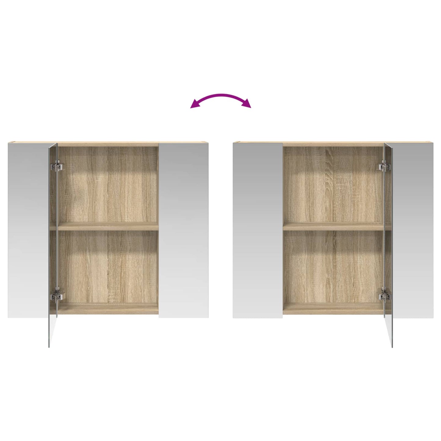 Badkamer spiegelkast met plank Sonoma Eiken 80 x 14.5 x 70 cm is nu te koop bij PeponiXL, paradijselijk wonen!