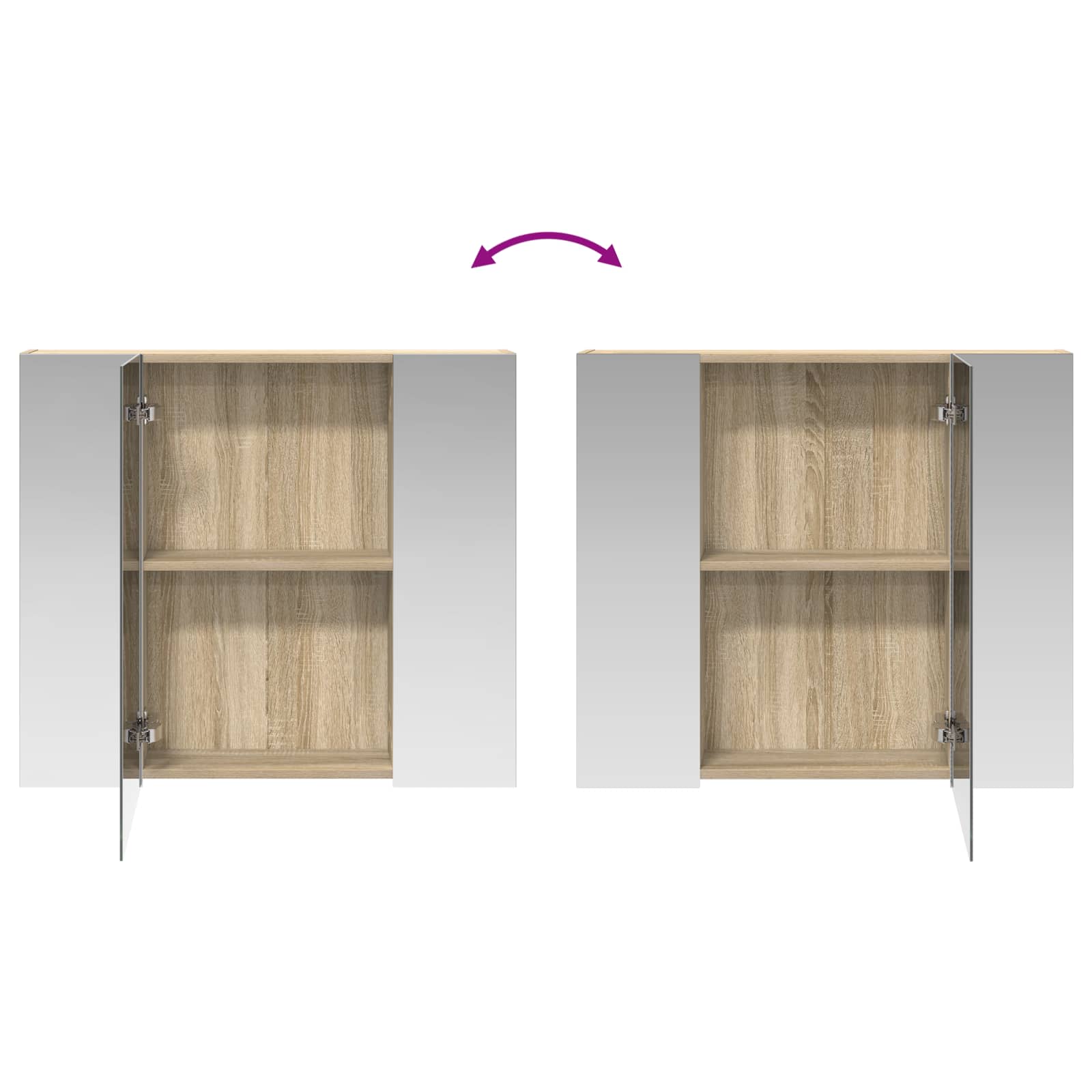 Badkamer spiegelkast met plank Sonoma Eiken 80 x 14.5 x 70 cm is nu te koop bij PeponiXL, paradijselijk wonen!