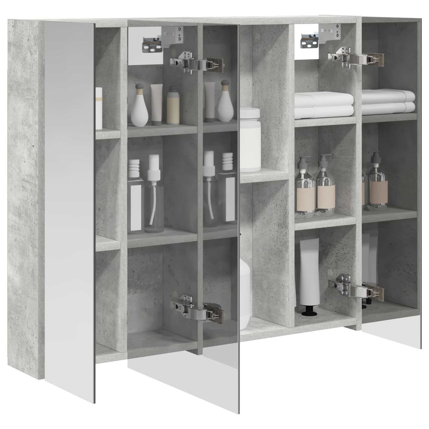 Badkamer spiegelkast Beton Grijs 80 x 14.5 x 70 cm Bewerkt hout is nu te koop bij PeponiXL, paradijselijk wonen!