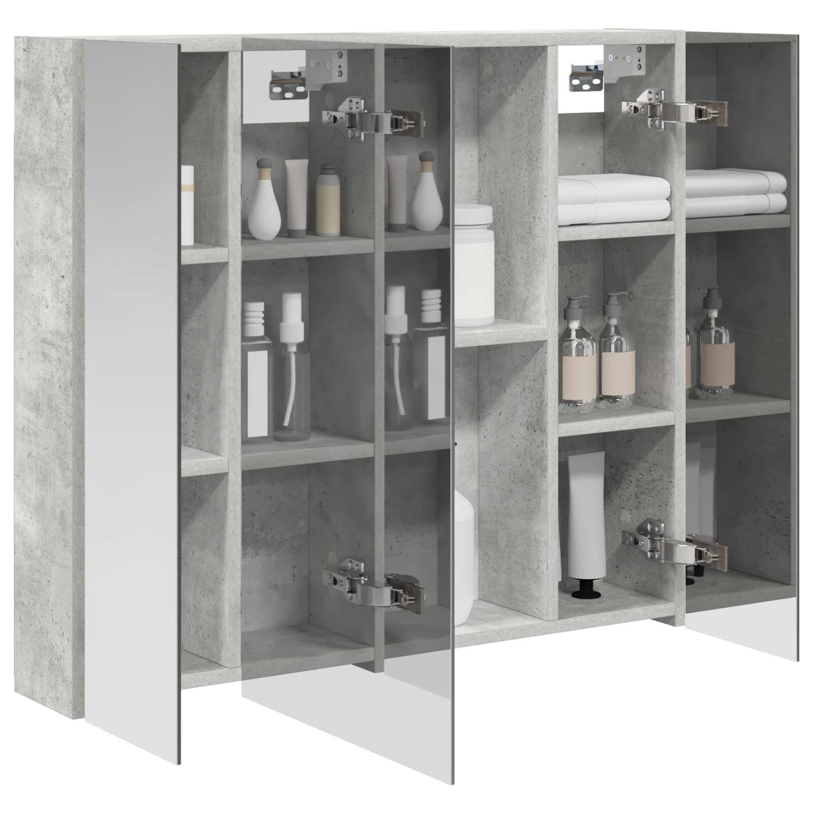 Badkamer spiegelkast Beton Grijs 80 x 14.5 x 70 cm Bewerkt hout is nu te koop bij PeponiXL, paradijselijk wonen!