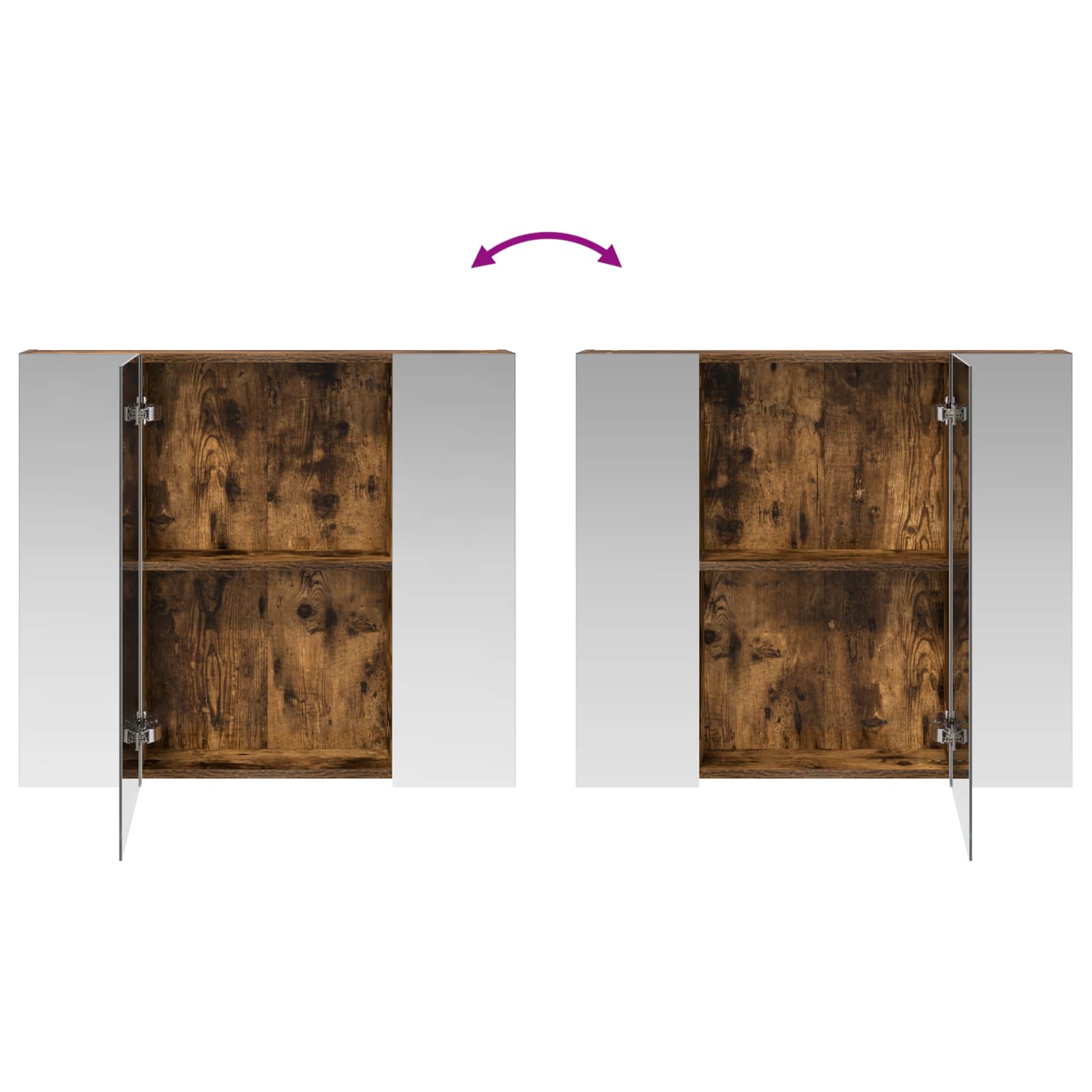 Badkamer spiegelkast met plank Gerookt eiken 80 x 14.5 x 70 cm is nu te koop bij PeponiXL, paradijselijk wonen!