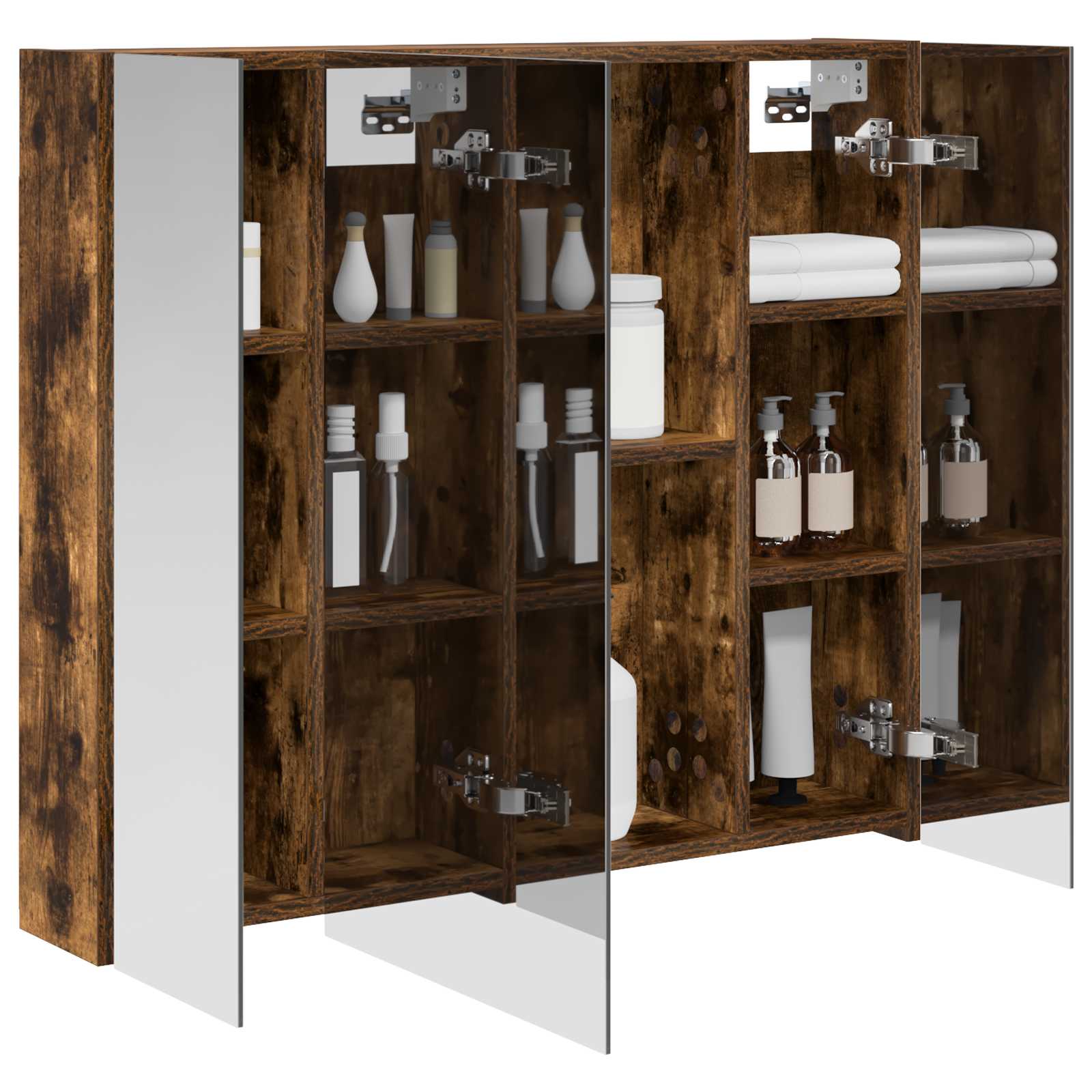 Badkamer spiegelkast met plank Gerookt eiken 80 x 14.5 x 70 cm is nu te koop bij PeponiXL, paradijselijk wonen!