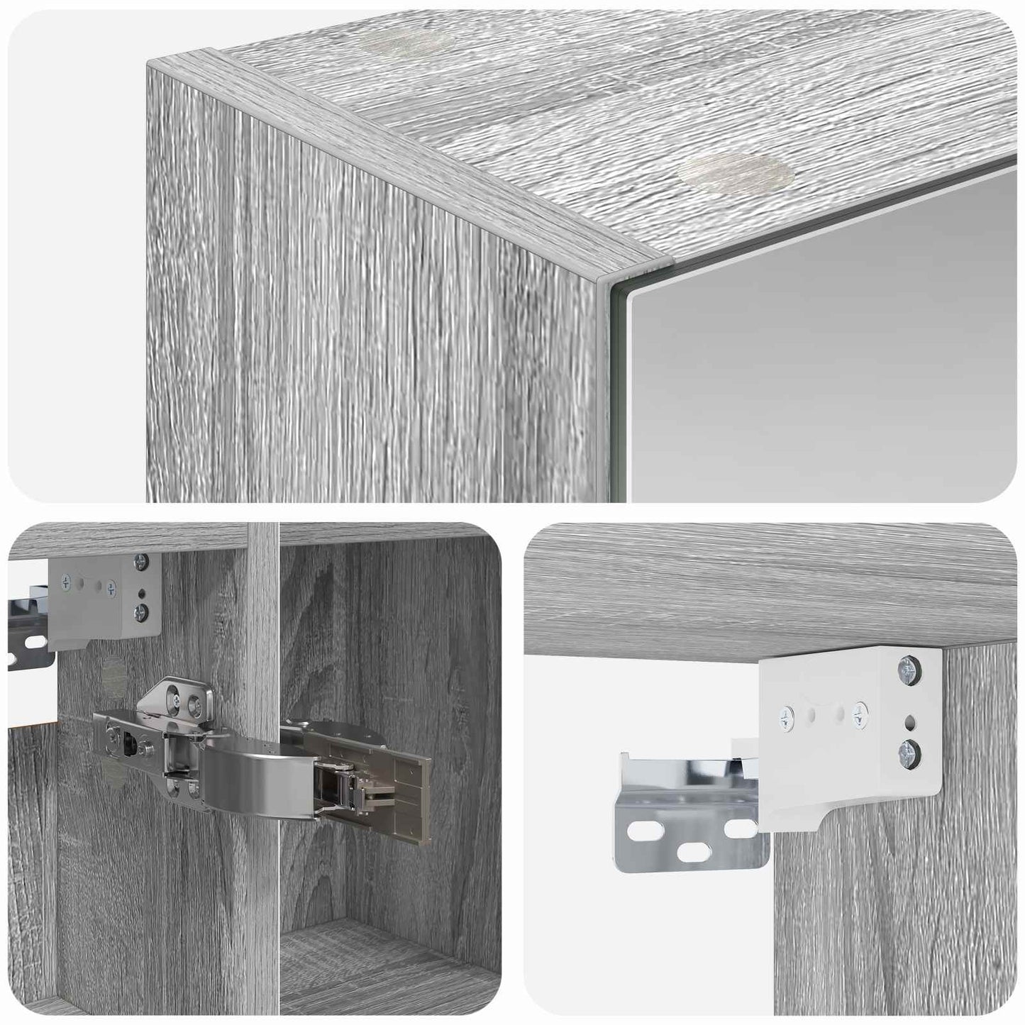 Badkamer spiegelkast met plank Grijs Sonoma 80 x 14.5 x 70 cm is nu te koop bij PeponiXL, paradijselijk wonen!