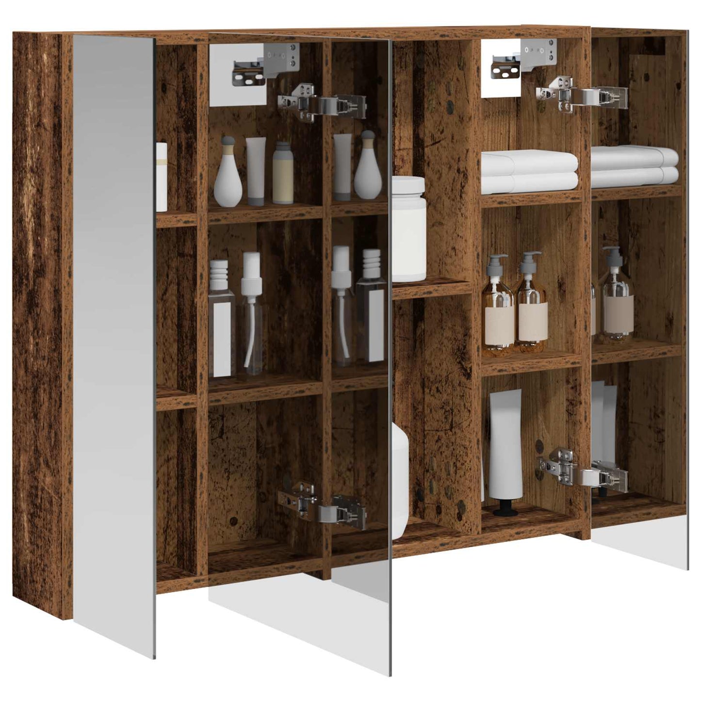 Badkamer spiegelkast Oudhout 80 x 14.5 x 70 cm Bewerkt hout is nu te koop bij PeponiXL, paradijselijk wonen!