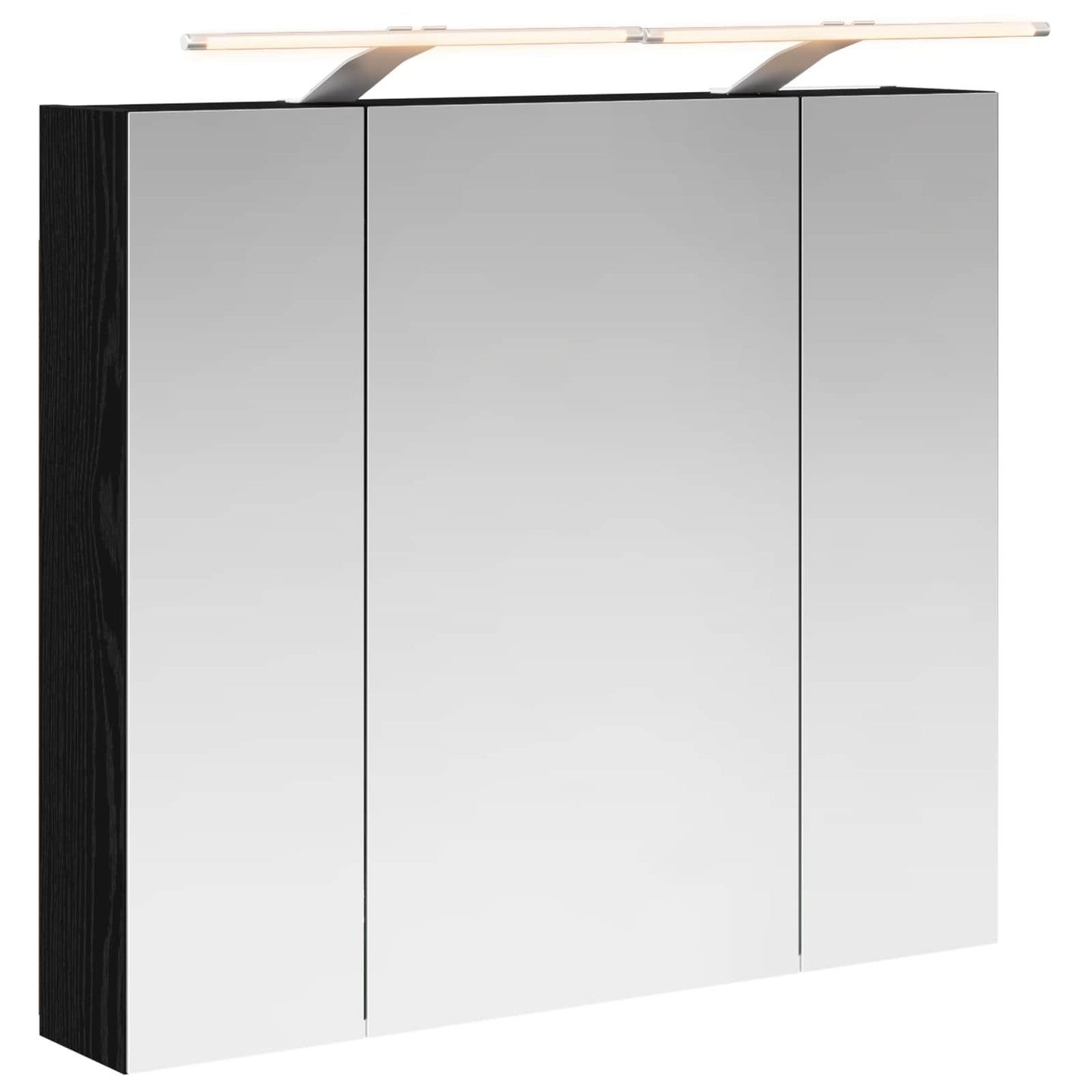 Badkamer spiegelkast Zwart Eiken 80 x 14.5 x 70 cm Bewerkt hout is nu te koop bij PeponiXL, paradijselijk wonen!