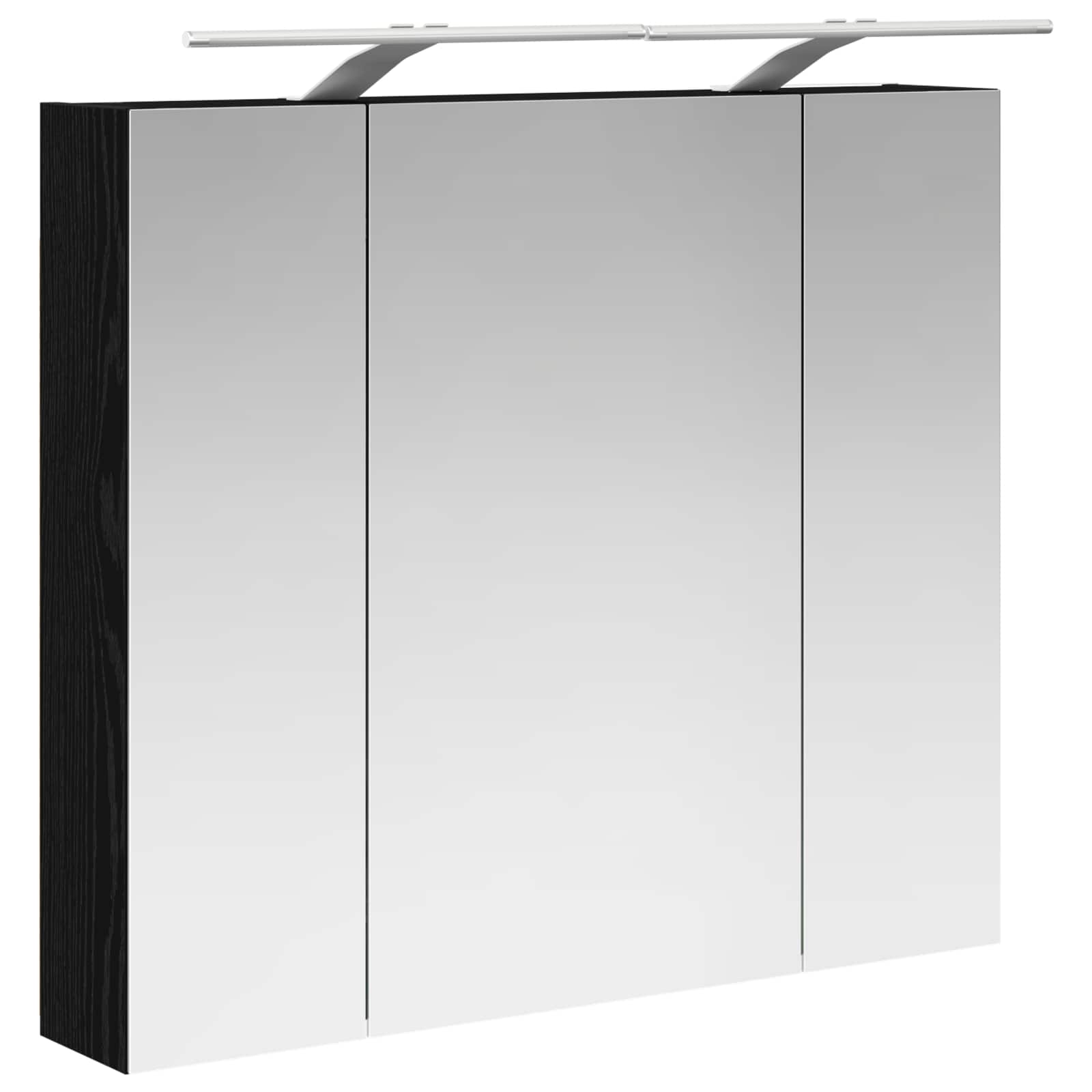 Badkamer spiegelkast Zwart Eiken 80 x 14.5 x 70 cm Bewerkt hout is nu te koop bij PeponiXL, paradijselijk wonen!