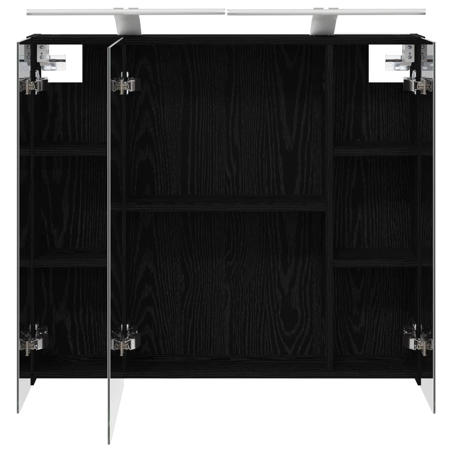 Badkamer spiegelkast Zwart Eiken 80 x 14.5 x 70 cm Bewerkt hout is nu te koop bij PeponiXL, paradijselijk wonen!