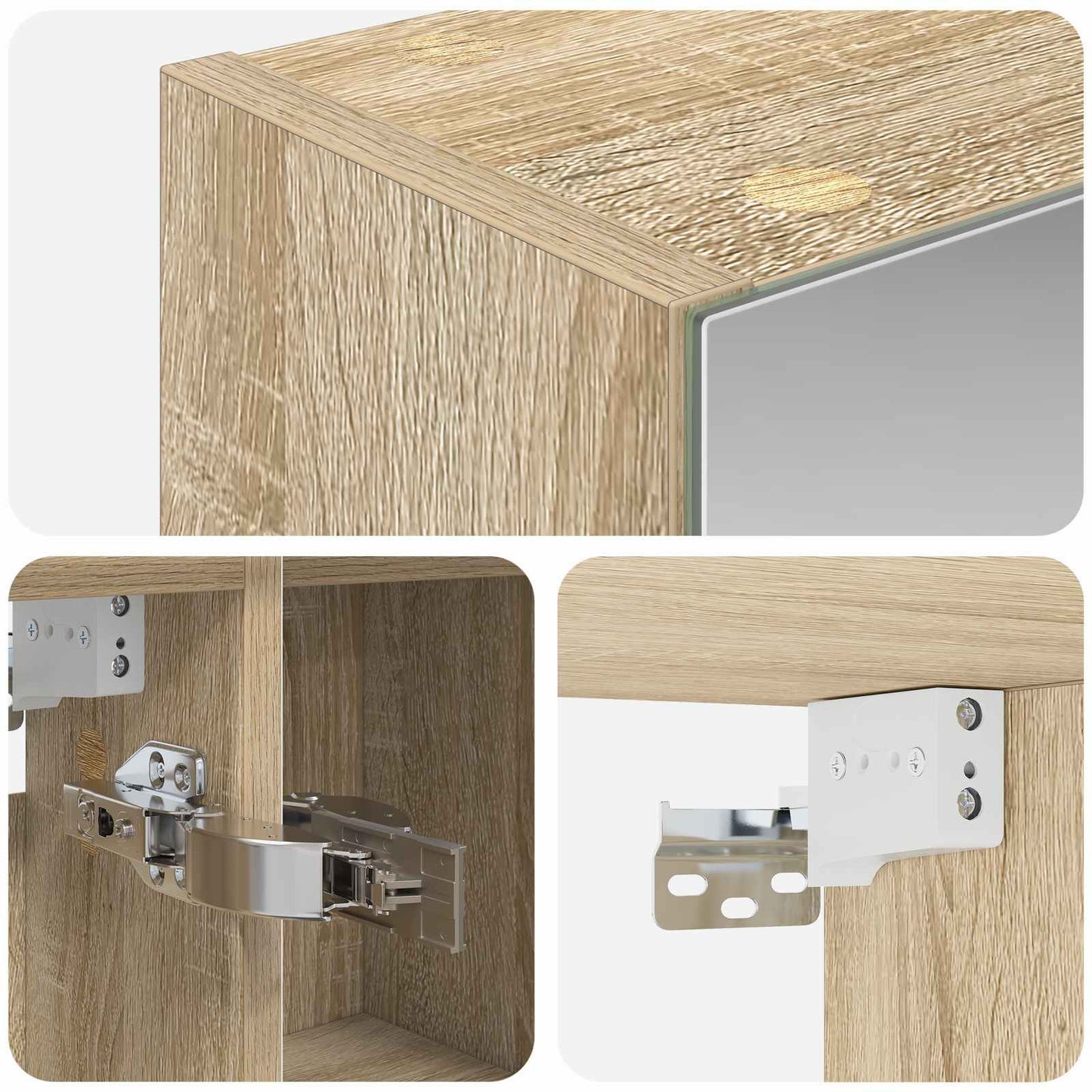Badkamer spiegelkast met plank Sonoma Eiken 80 x 14.5 x 70 cm is nu te koop bij PeponiXL, paradijselijk wonen!