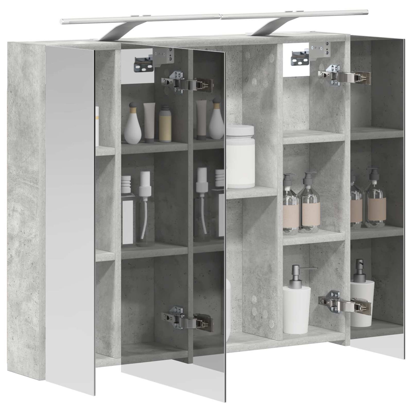 Badkamer spiegelkast Beton Grijs 80 x 14.5 x 70 cm Bewerkt hout is nu te koop bij PeponiXL, paradijselijk wonen!