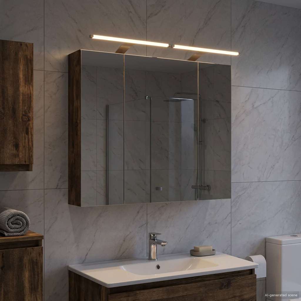 Badkamer spiegelkast met plank Gerookt eiken 80 x 14.5 x 70 cm is nu te koop bij PeponiXL, paradijselijk wonen!