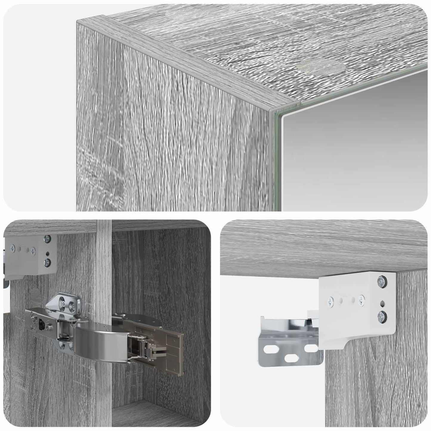Badkamer spiegelkast met plank Grijs Sonoma 80 x 14.5 x 70 cm is nu te koop bij PeponiXL, paradijselijk wonen!