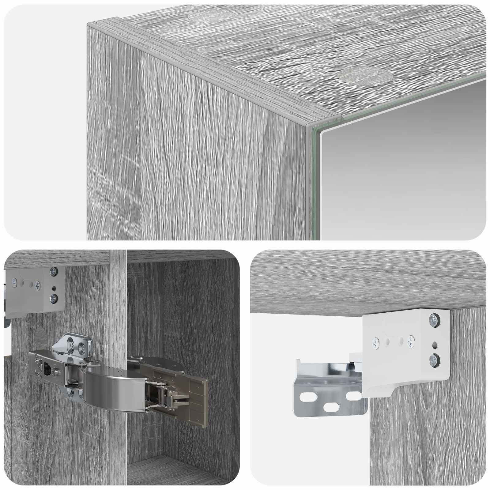 Badkamer spiegelkast met plank Grijs Sonoma 80 x 14.5 x 70 cm is nu te koop bij PeponiXL, paradijselijk wonen!