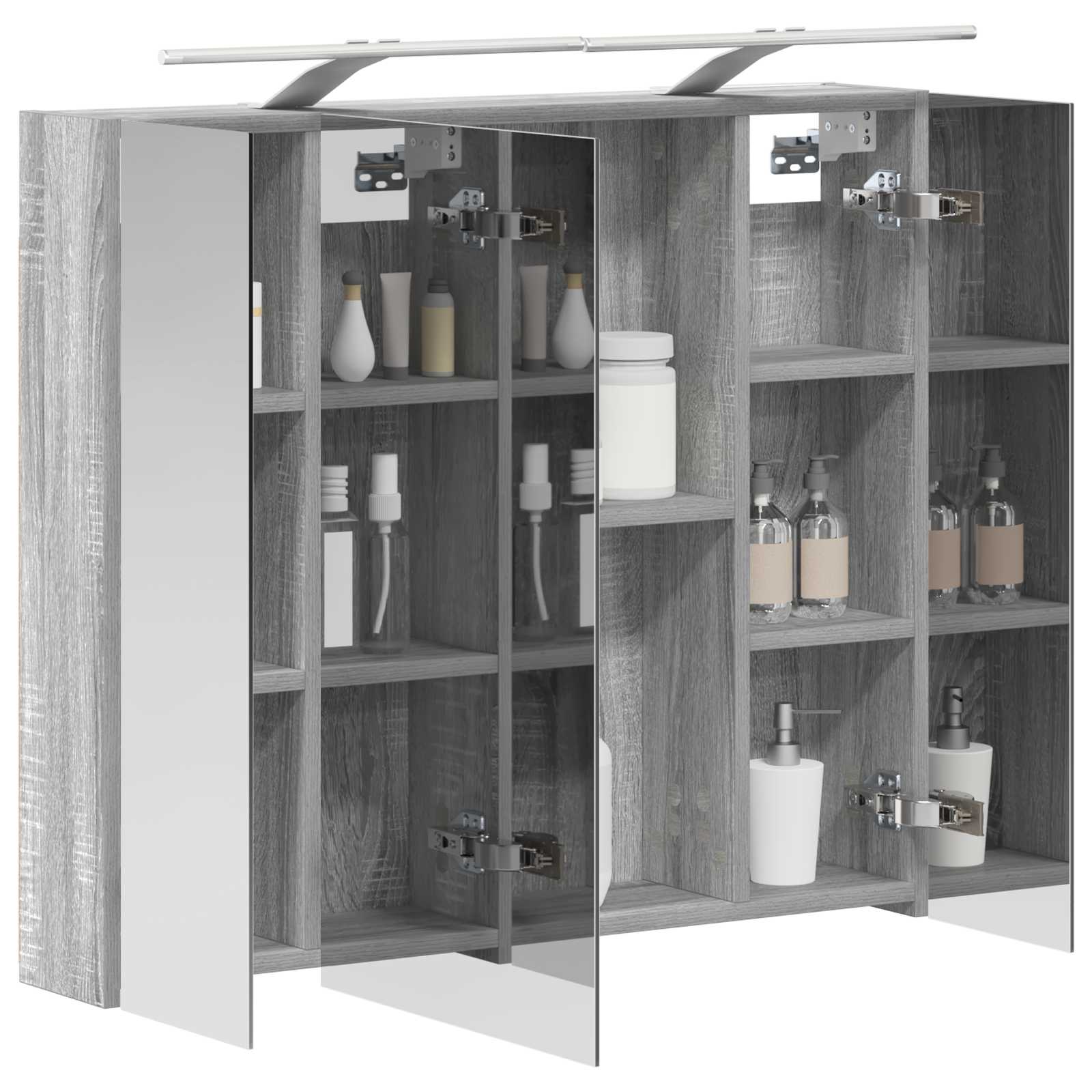 Badkamer spiegelkast met plank Grijs Sonoma 80 x 14.5 x 70 cm is nu te koop bij PeponiXL, paradijselijk wonen!