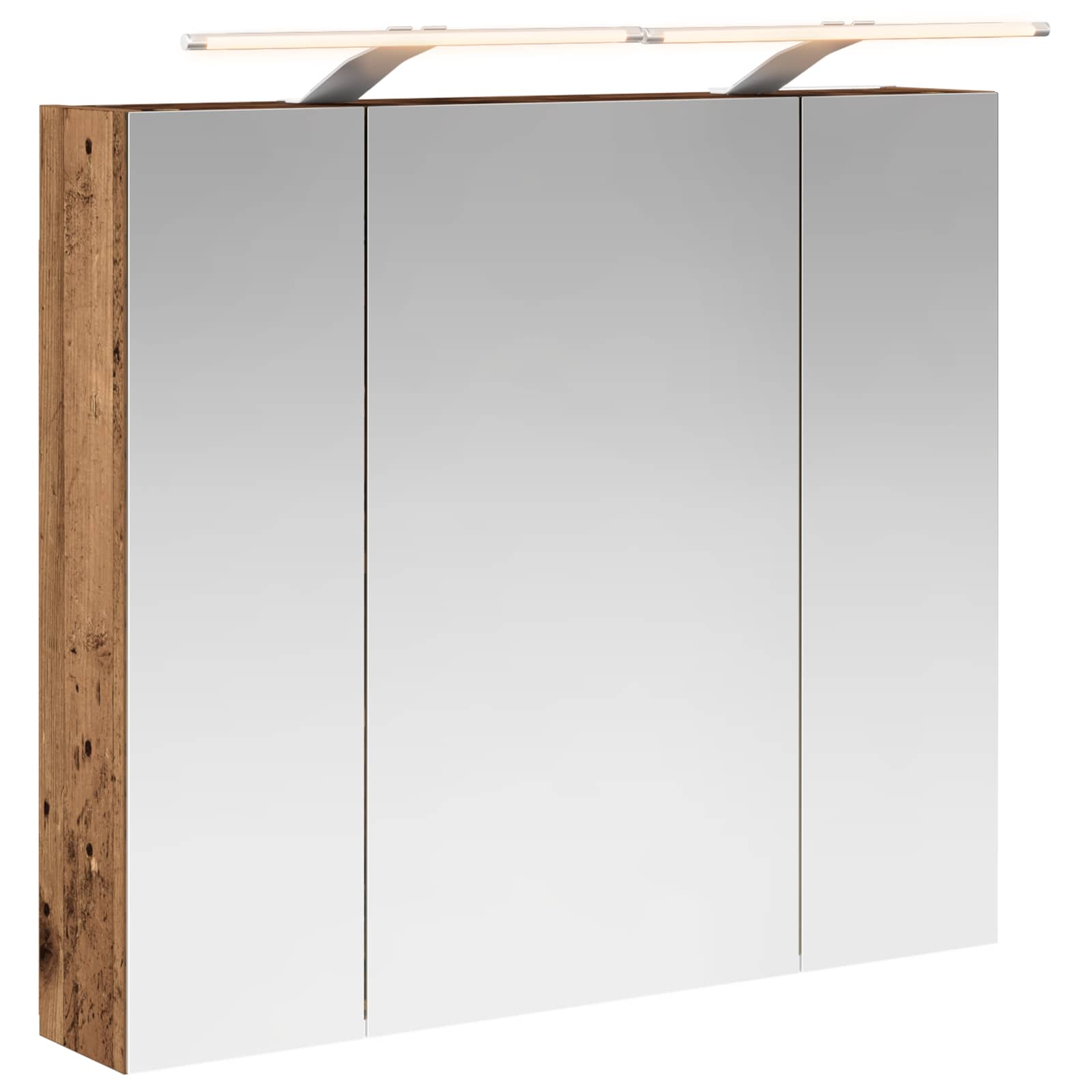 Badkamer spiegelkast Oudhout 80 x 14.5 x 70 cm Bewerkt hout is nu te koop bij PeponiXL, paradijselijk wonen!