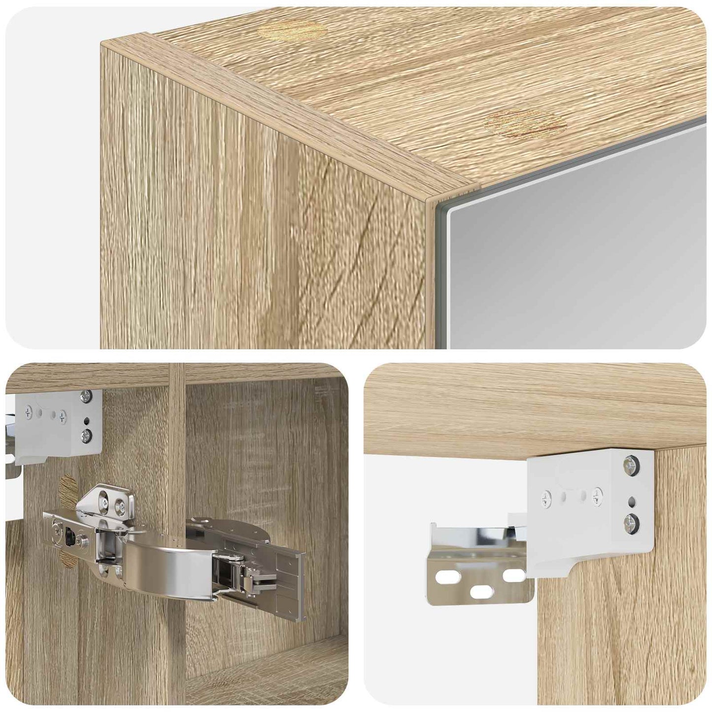 Badkamer spiegelkast met plank Sonoma Eiken 100 x 14,5 x 70 cm is nu te koop bij PeponiXL, paradijselijk wonen!
