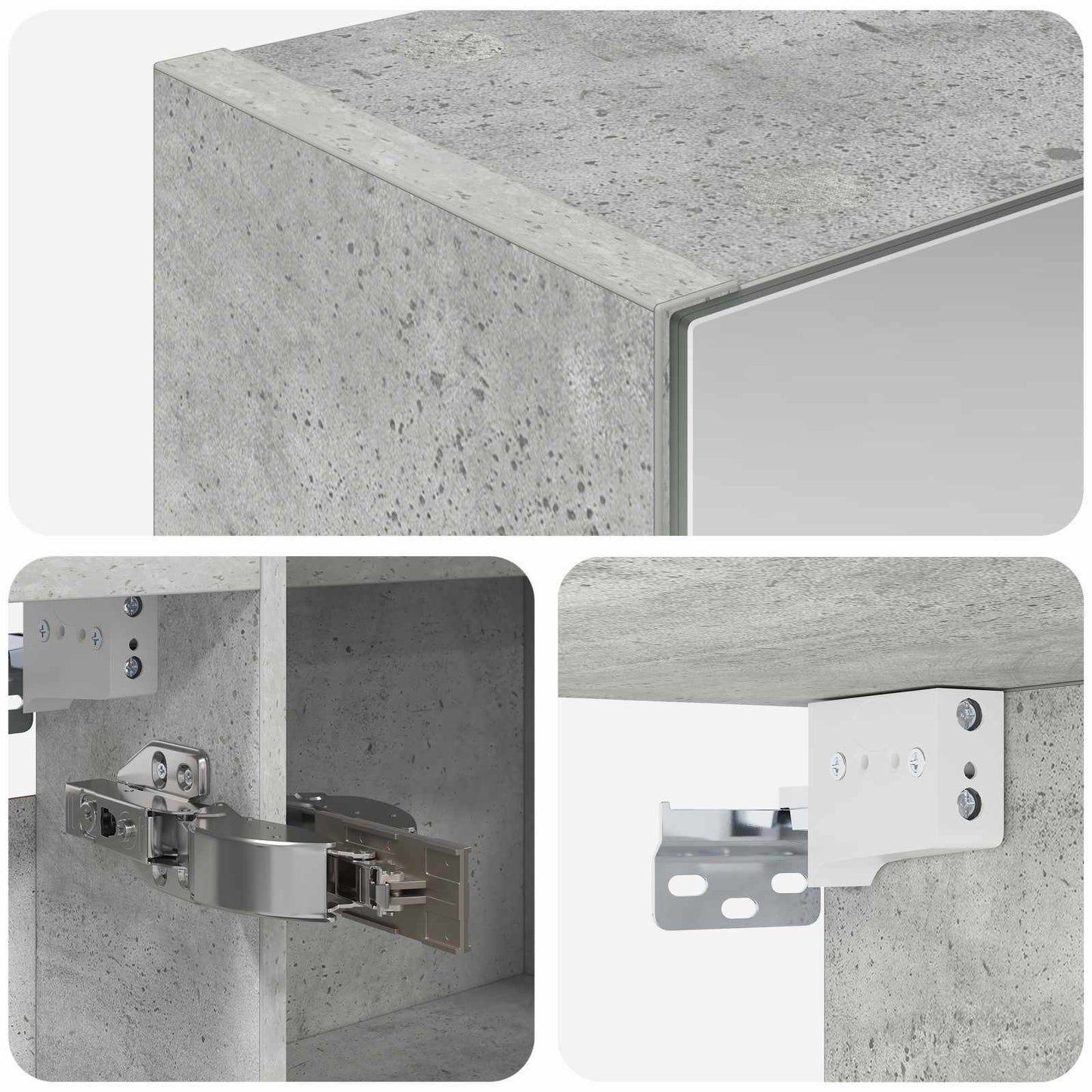 Badkamer spiegelkast met plank Beton Grijs 100 x 14,5 x 70 cm is nu te koop bij PeponiXL, paradijselijk wonen!