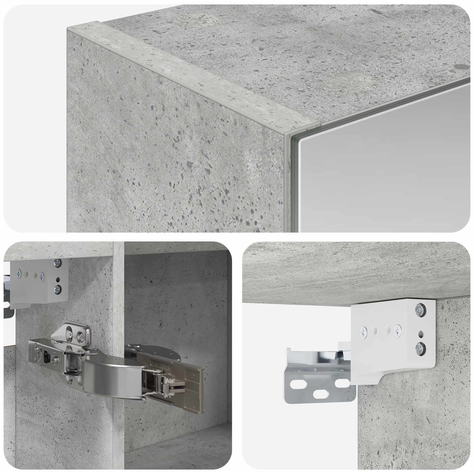 Badkamer spiegelkast met plank Beton Grijs 100 x 14,5 x 70 cm is nu te koop bij PeponiXL, paradijselijk wonen!