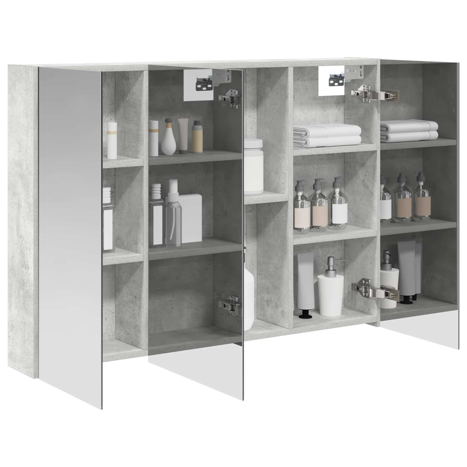 Badkamer spiegelkast met plank Beton Grijs 100 x 14,5 x 70 cm is nu te koop bij PeponiXL, paradijselijk wonen!