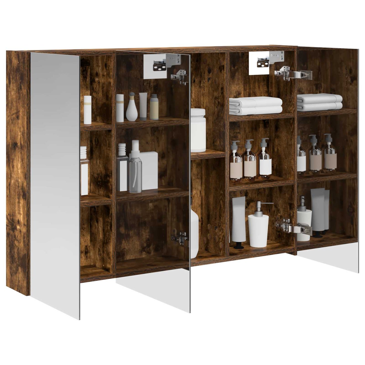 Badkamer spiegelkast met plank Gerookt eiken 100 x 14,5 x 70 cm is nu te koop bij PeponiXL, paradijselijk wonen!