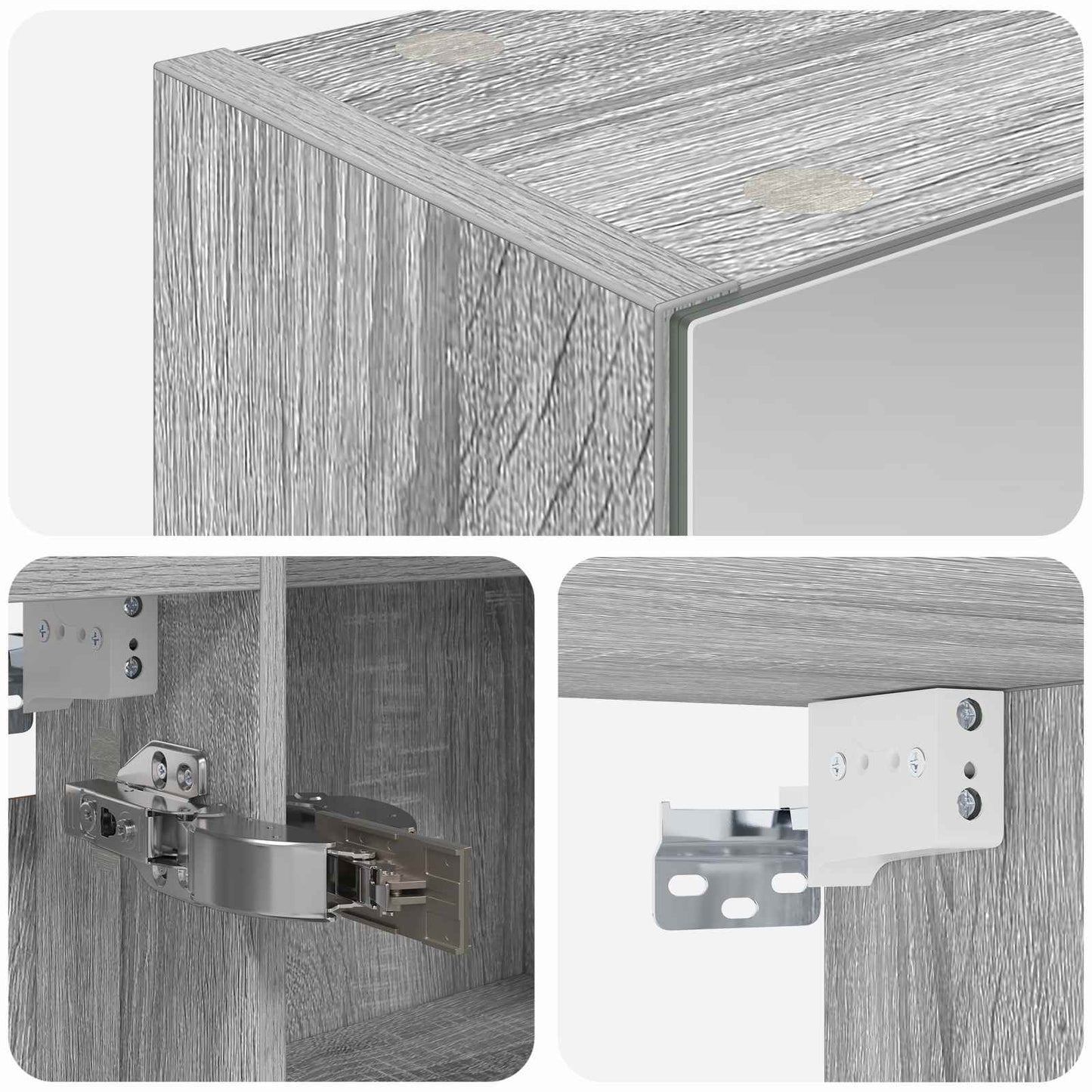 Badkamer spiegelkast met plank Grijs Sonoma 100 x 14,5 x 70 cm is nu te koop bij PeponiXL, paradijselijk wonen!