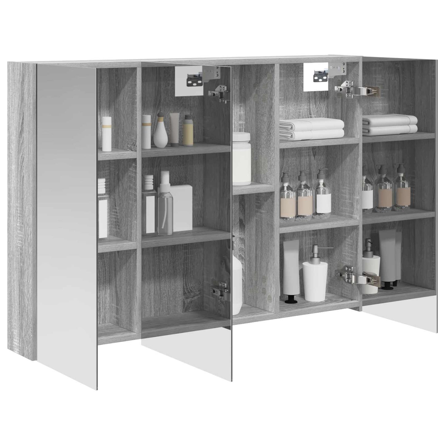 Badkamer spiegelkast met plank Grijs Sonoma 100 x 14,5 x 70 cm is nu te koop bij PeponiXL, paradijselijk wonen!